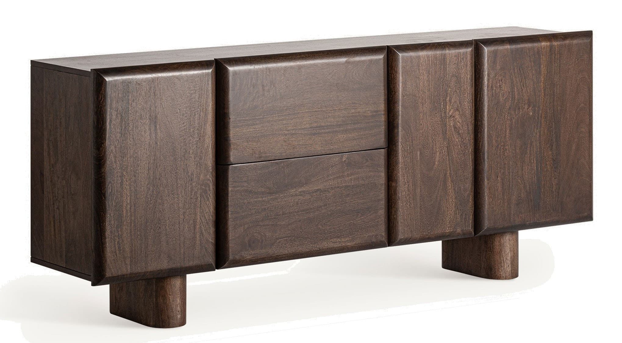 Estila Art deco masívna komoda Craigh tmavohnedé mango 180cm 1