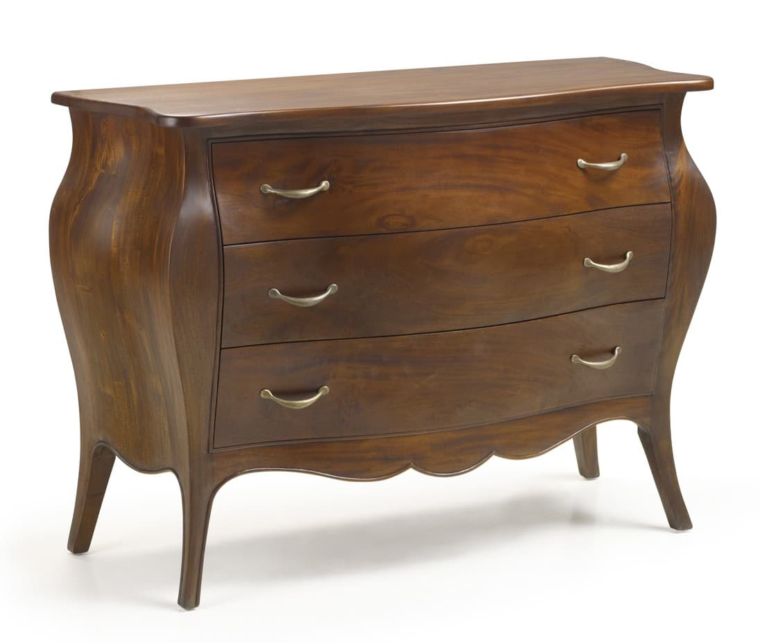 Estila Koloniálna luxusná komoda M-VINTAGE z masívneho dreva s tromi zásuvkami 120cm