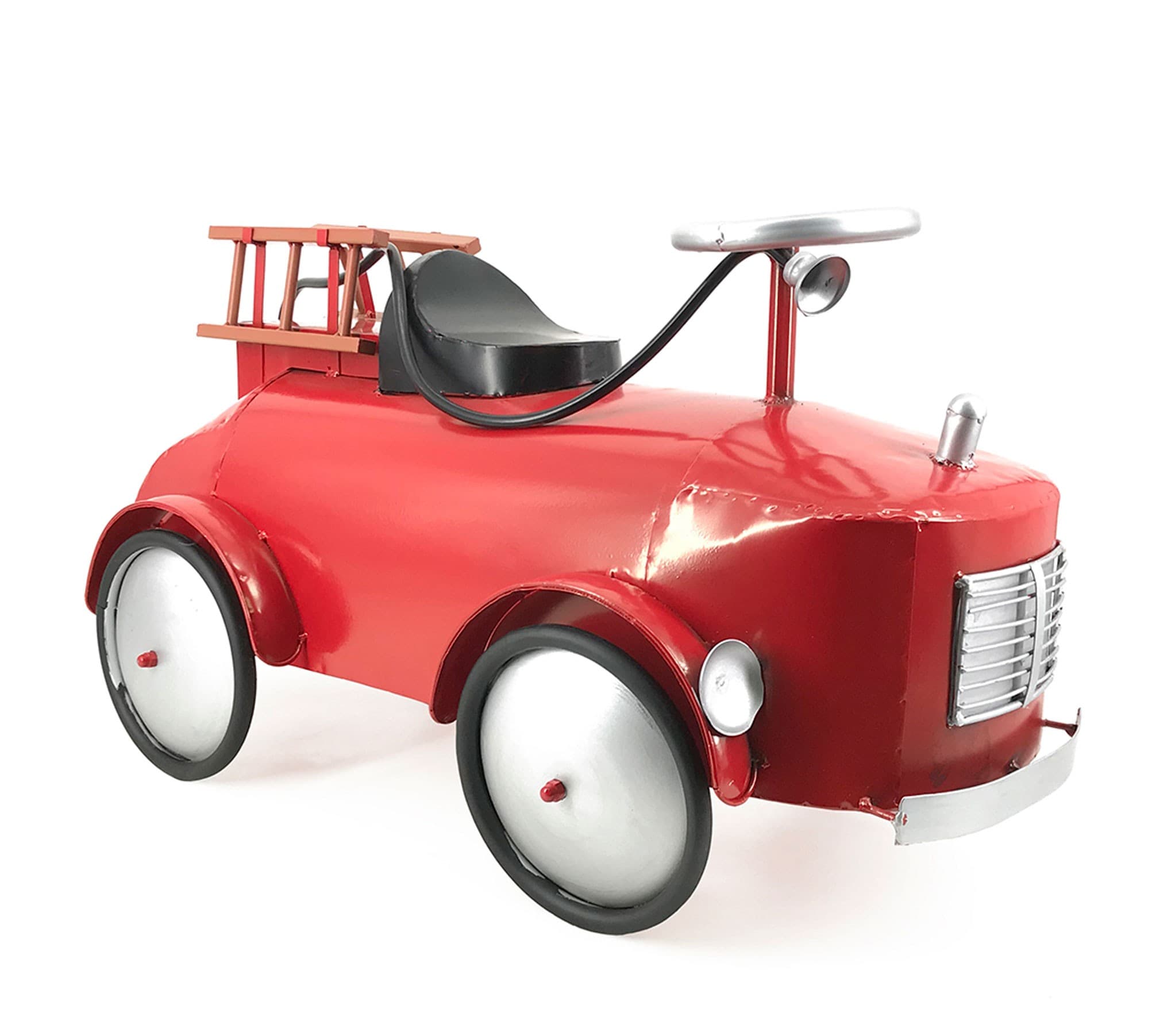 Estila Dizajnová červená retro dekorácia Coche v tvare hasičského auta 72 cm