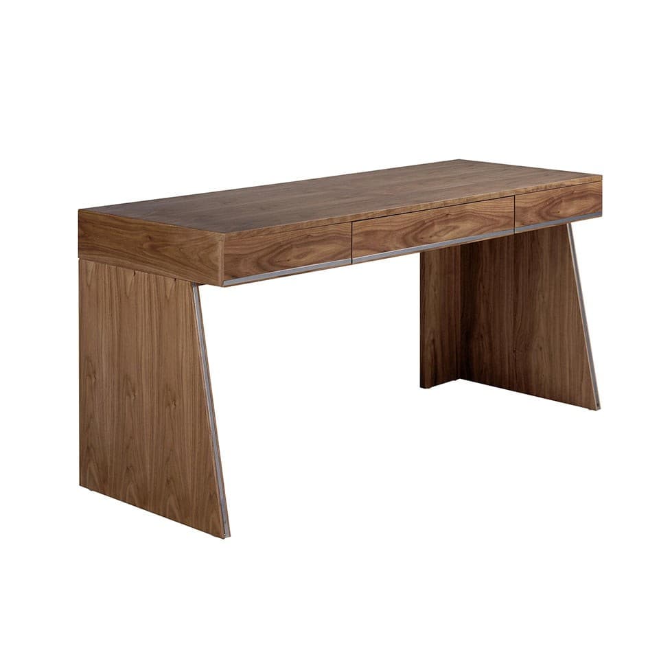 Estila Luxusný moderný písací stôl Vita Naturale s tromi zásuvkami v prírodnej orechovej hnedej farbe 154 cm 1