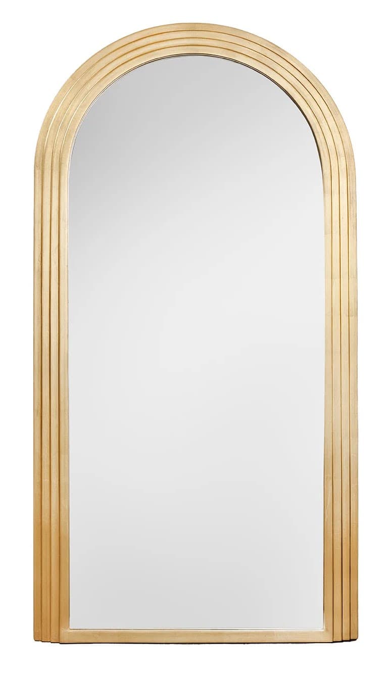 Estila Glamour nástenné zrkadlo Swan so zlatým oblúkovým rámom s vrstveným efektom 160 cm