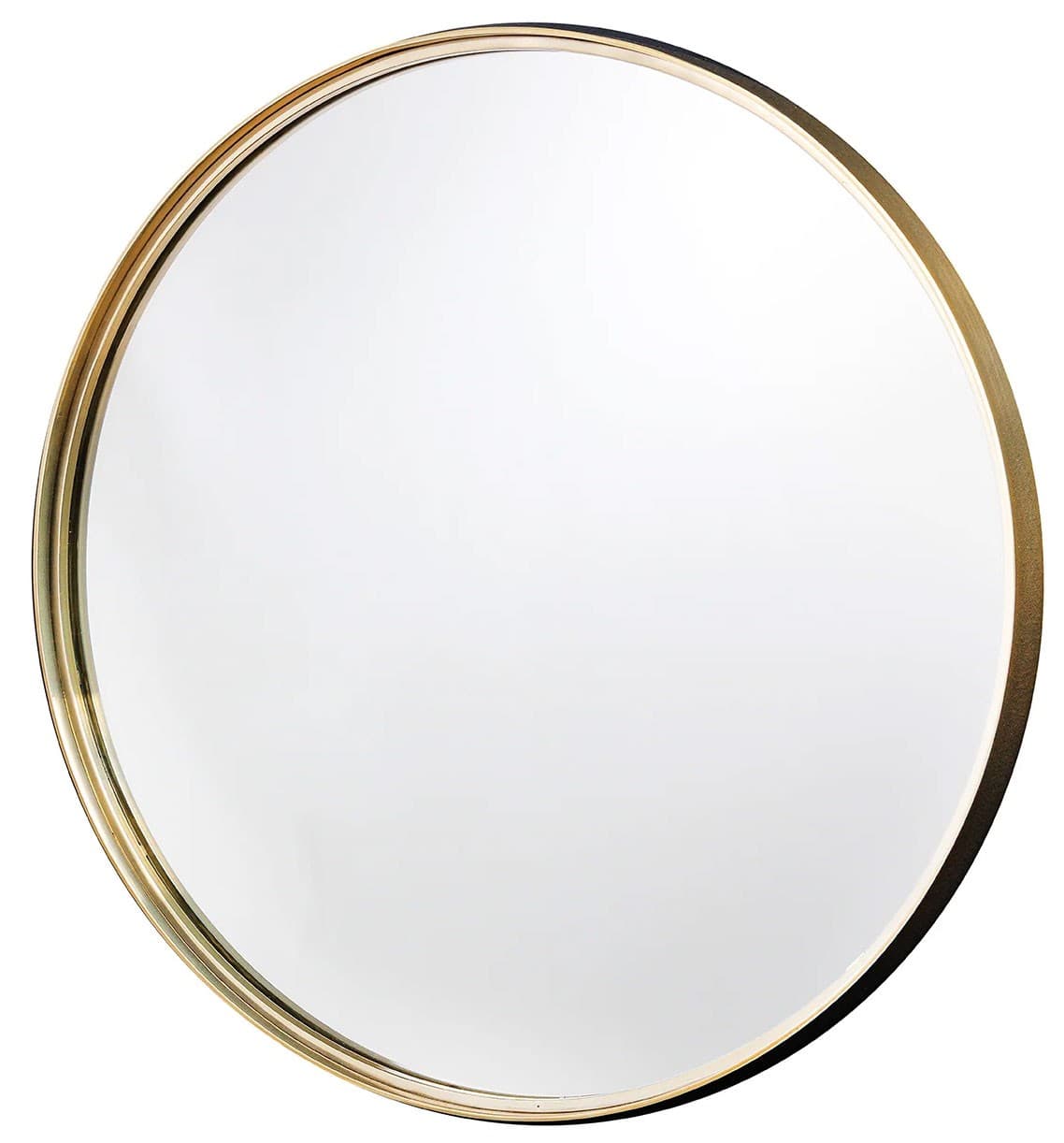 Estila Dizajnové glamour okrúhle nástenné zrkadlo Keening s kovovým zlatým rámom 50 cm