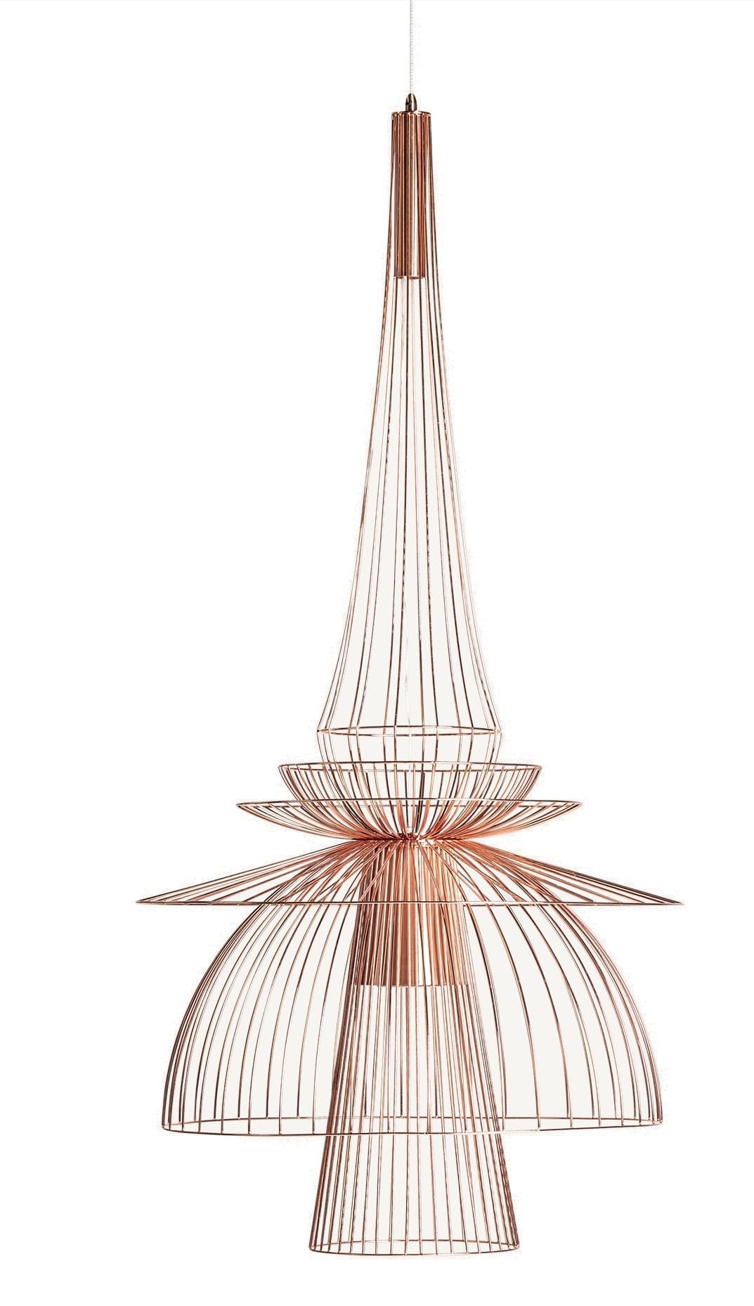Estila Luxusný art deco medený závesný stropný luster Fluer v atypickom tvare s florálnym vzhľadom 145 cm