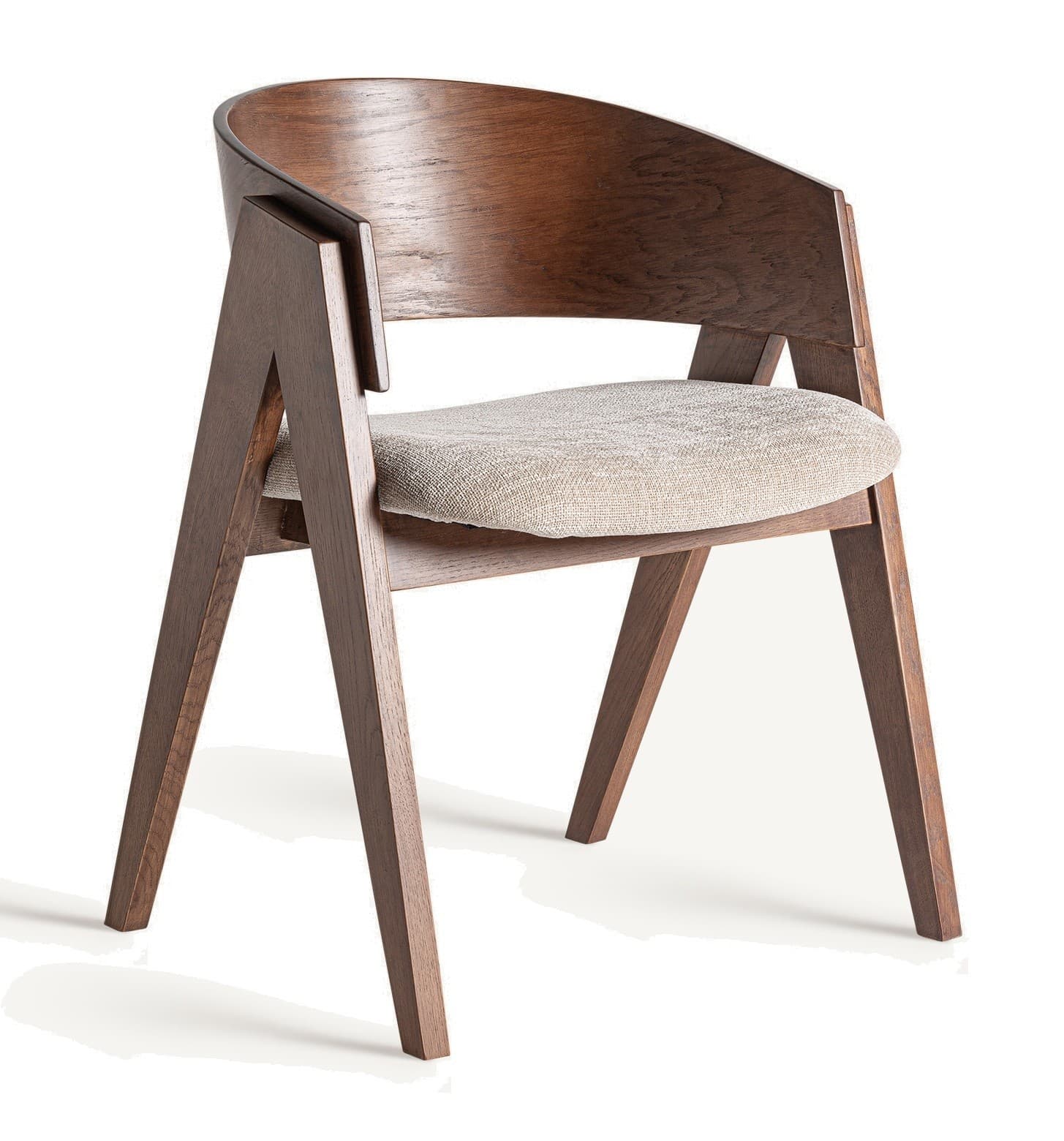 Estila Luxusná art deco masívna hnedá jedálenská stolička Korezar s čalúneným textúrovaným béžovým sedadlom 79 cm