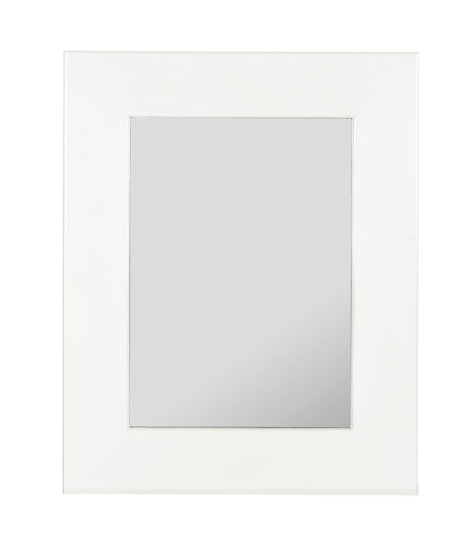 Estila Moderné dizajnové obdĺžnikové nástenné zrkadlo Blanc so širokým bielym rámom 100 cm