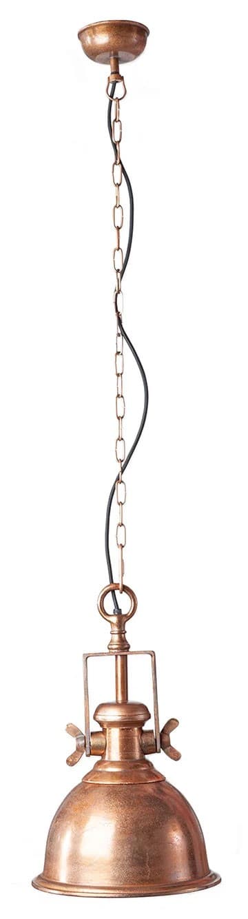 Estila Industriálna závesná lampa Manilla v medenej farbe z kovu 45cm