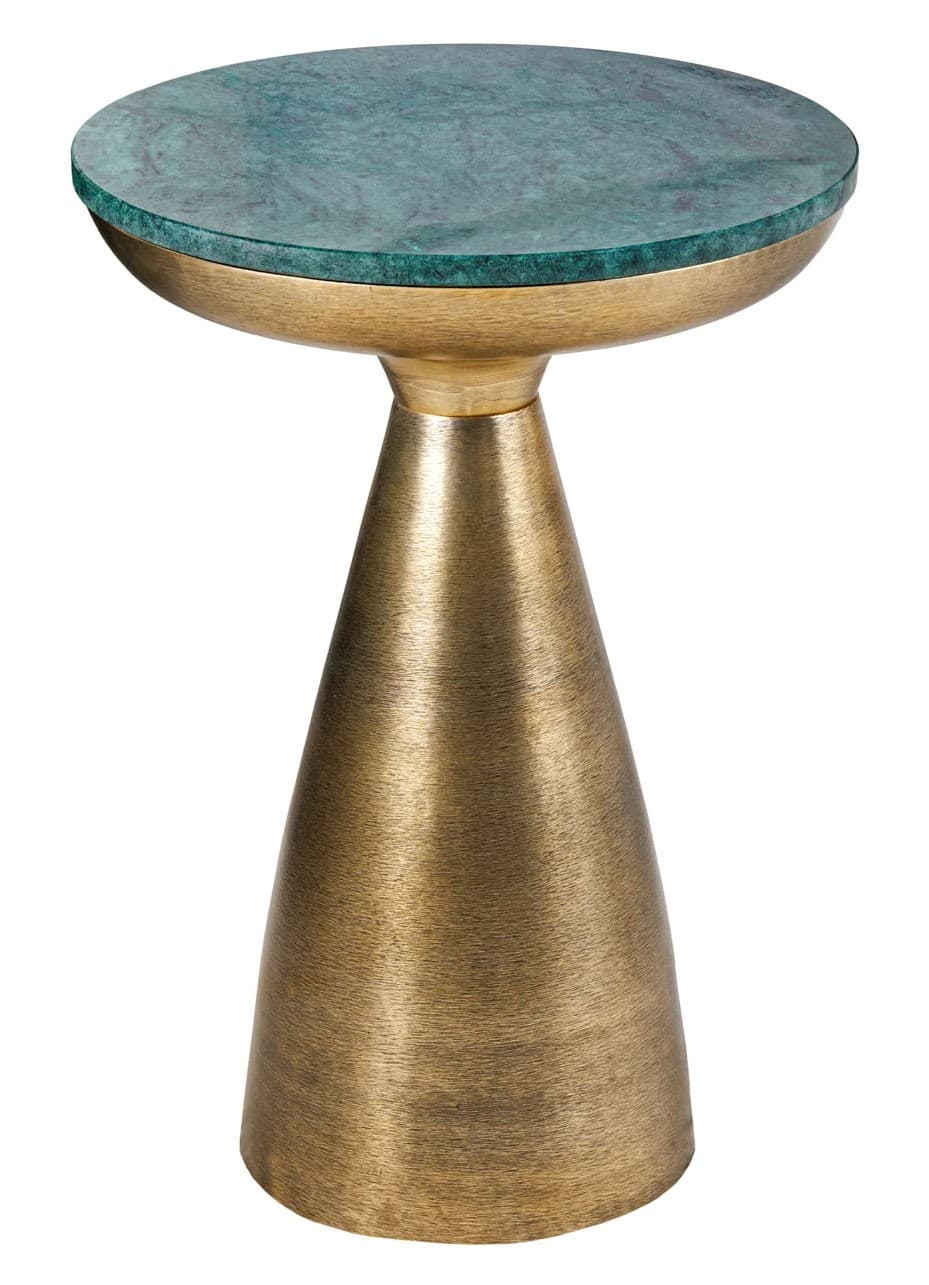 Estila Art-deco príručný stolík Elements okrúhly staro-zlatý 57cm 1