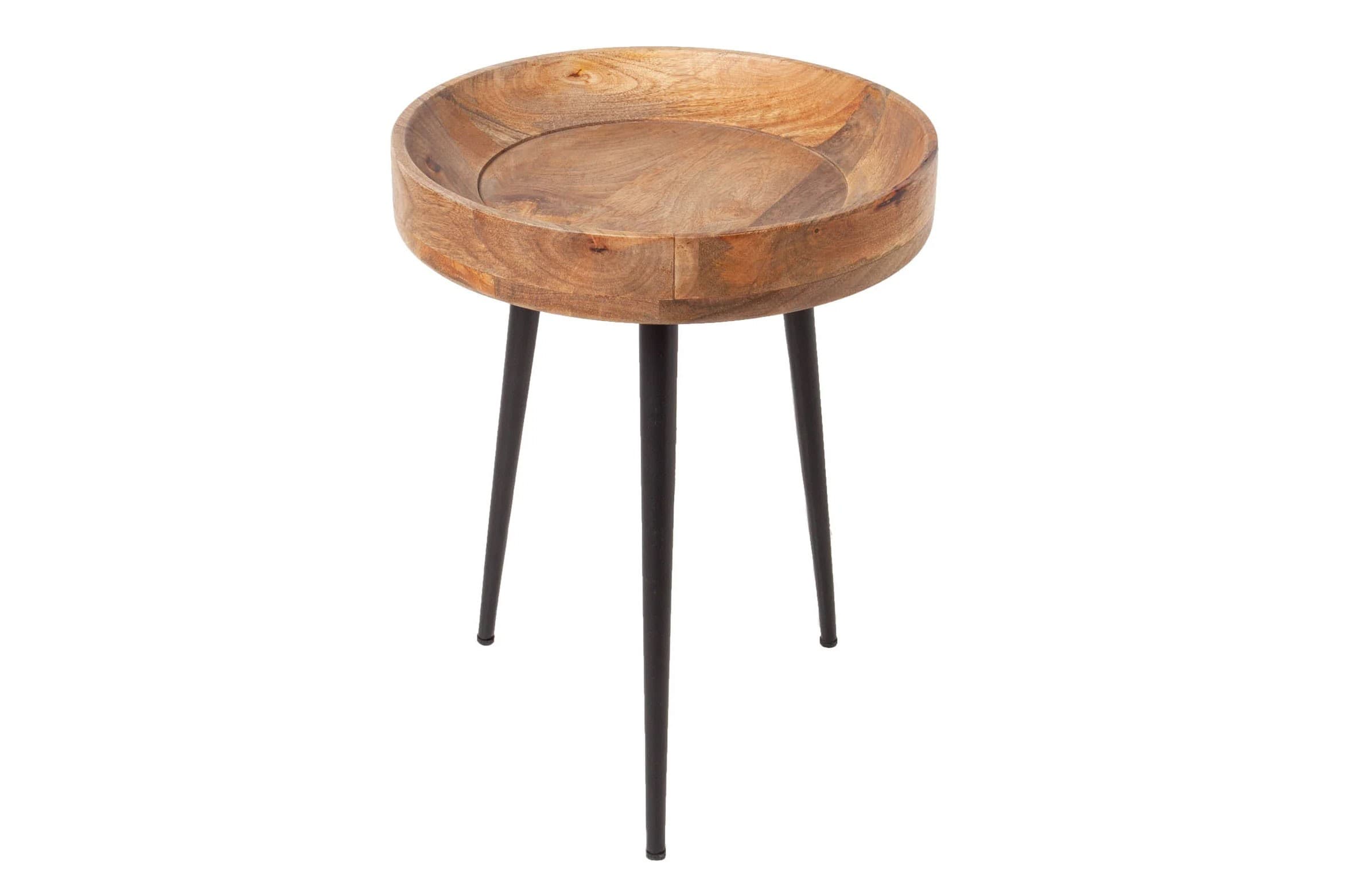 Estila Štýlový retro kruhový príručný stolík Tamworth I v hnedej farbe 35cm 1
