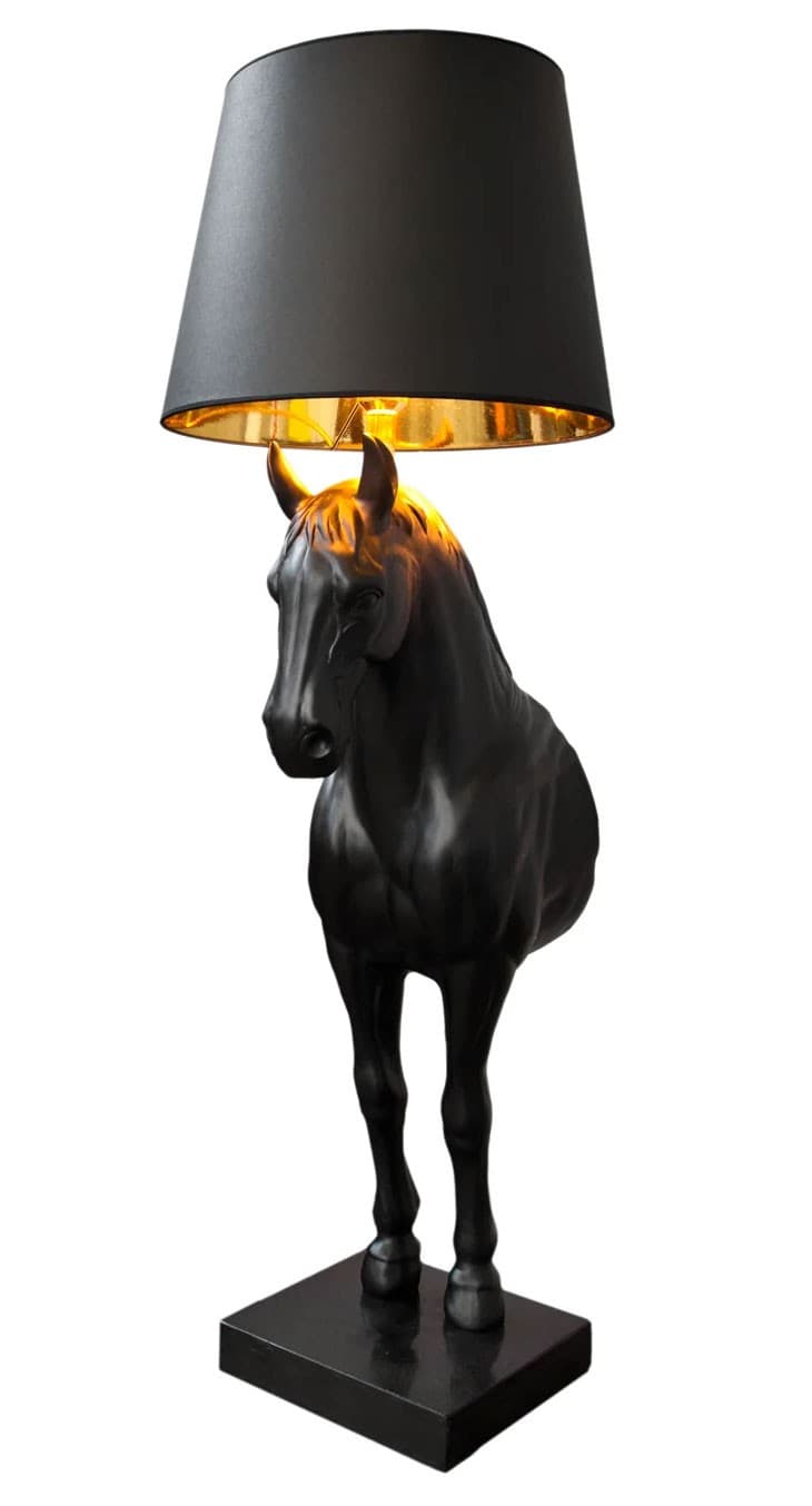 Estila Extravagantná štýlová stojaca lampa Black Beauty čierna 130cm