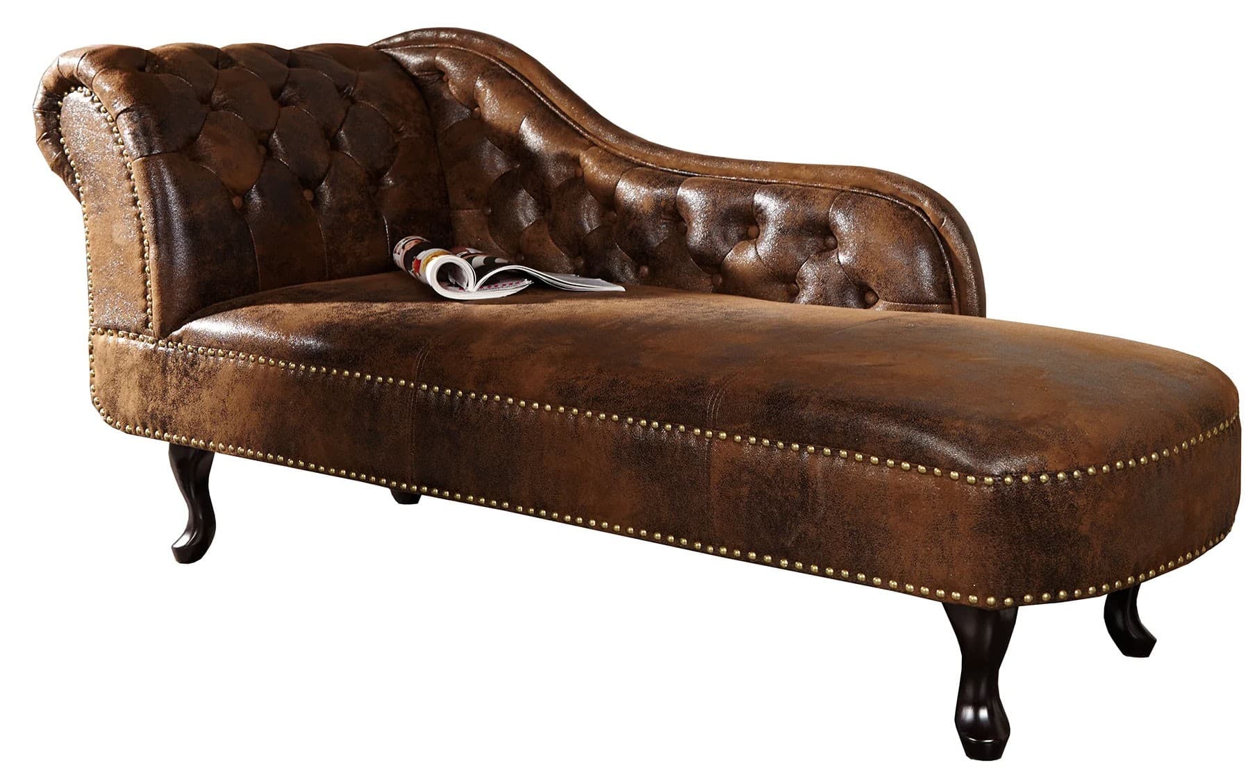 Estila Luxusná leňoška Chesterfield Brown Antik Look 1