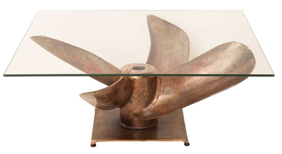 Estila Konferenčný stolík Helice I v tvare lodnej skrutky medený 85cm 1