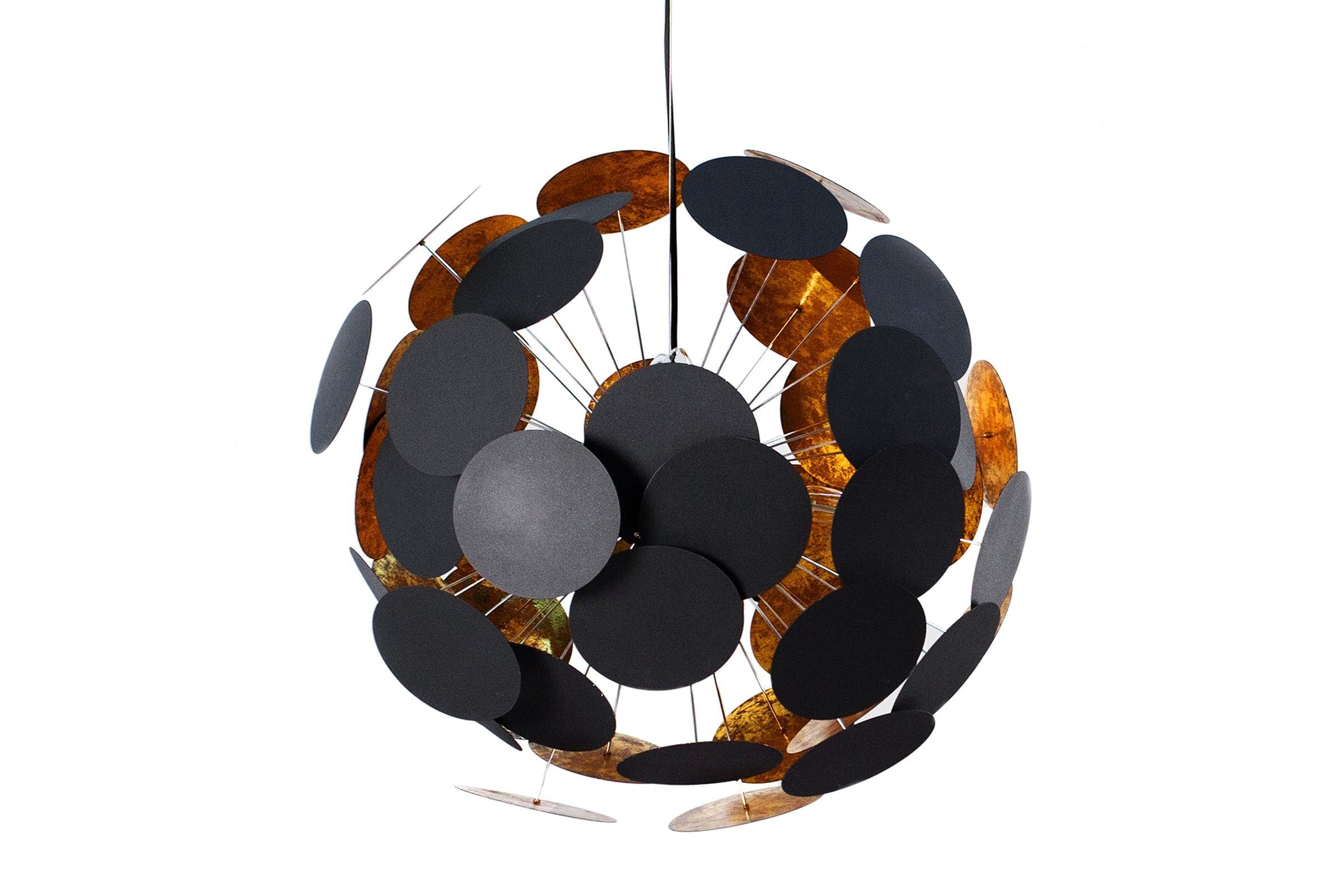 Estila Dizajnová elegantná závesná lampa Infinity čierno-zlatá 1