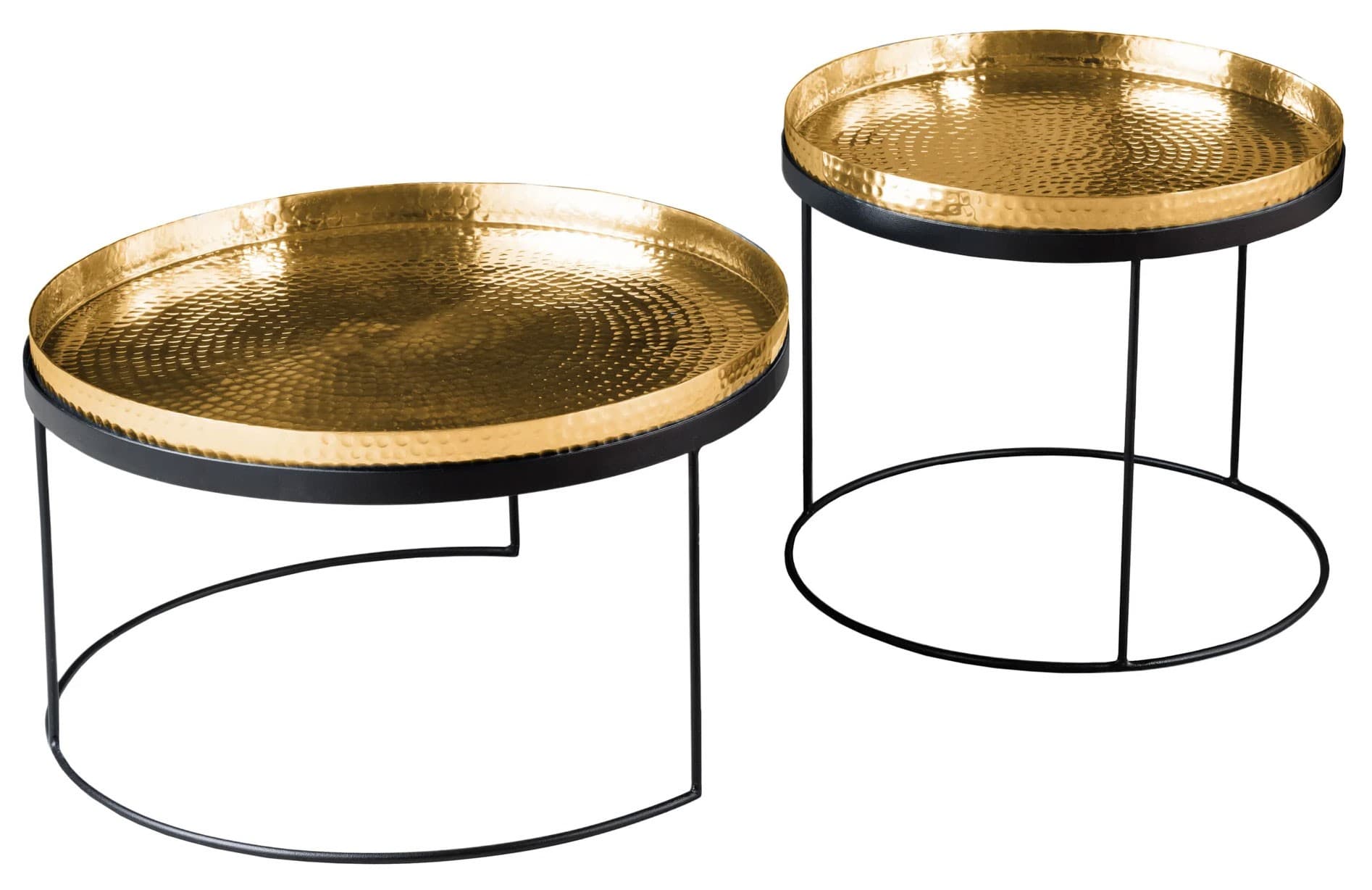 Estila Art-deco set okrúhlych konferenčných stolíkov Elements zlatá 57cm 1