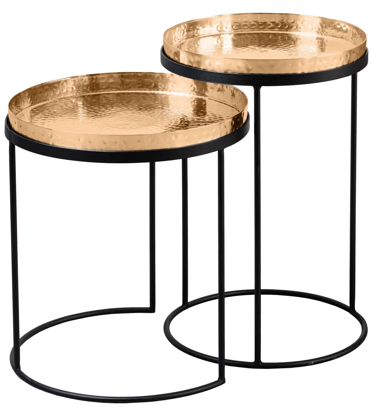 Estila Art-deco set okrúhlych príručných stolíkov Elements zlatá 53cm 1