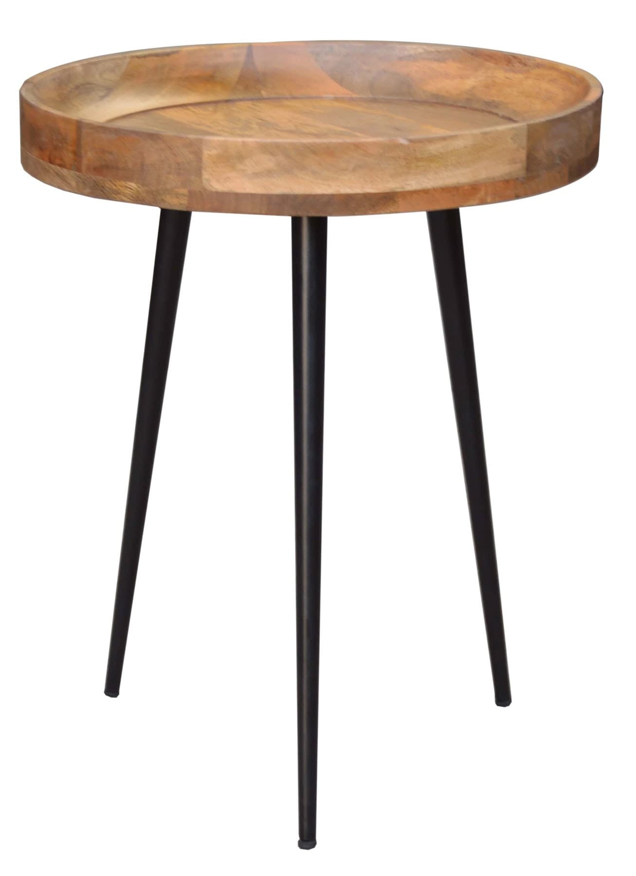 Estila Štýlový retro kruhový príručný stolík Tamworth I v hnedej farbe 45cm