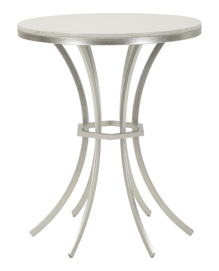 Odkladací stolík Istanbul 56 cm strieborný/mramor 1