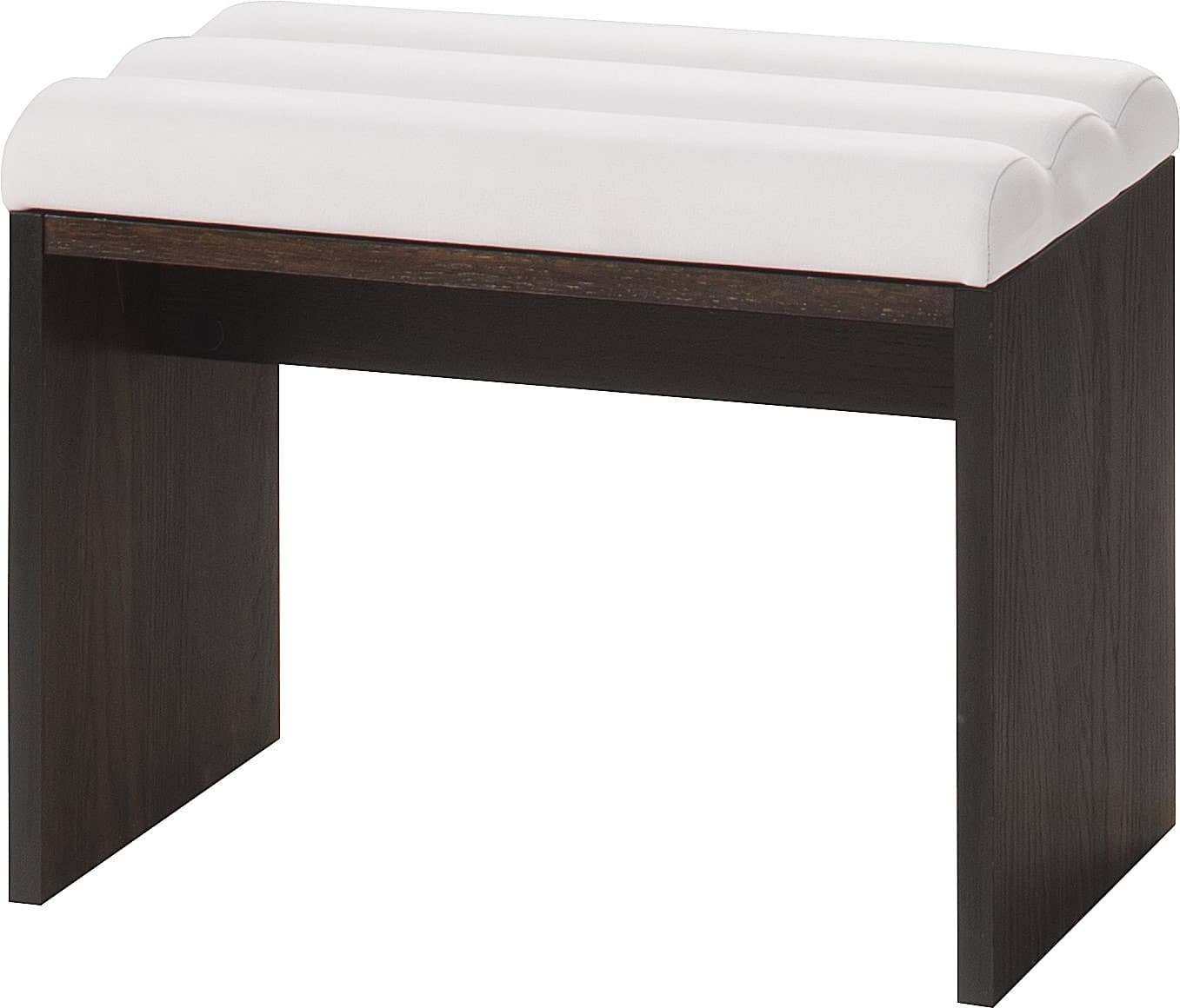Čalúnený taburet Porti 81 60 cm z masívu dub čokoládový/svetlo béžový
