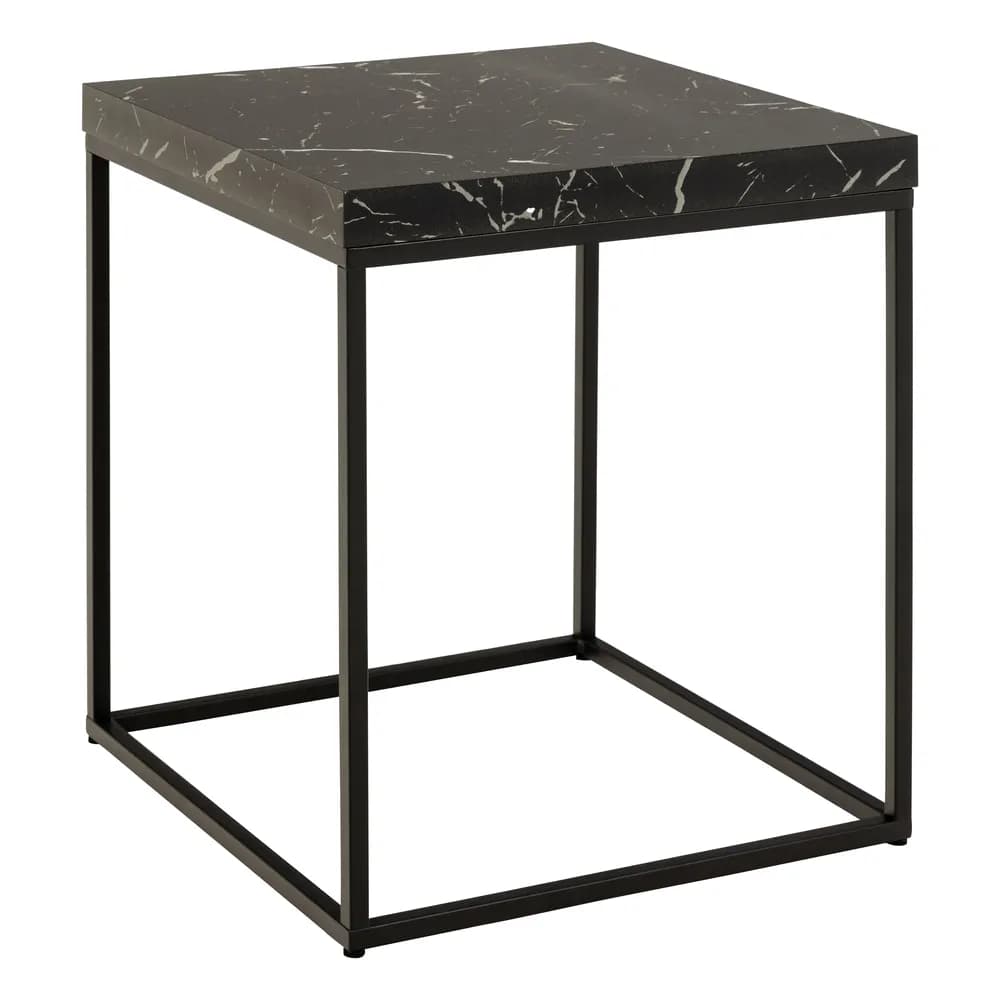 Odkladací stolík Barossa 40 cm mramor/čierny
