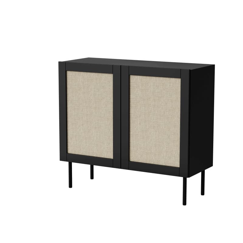 Komoda Juta 100 cm čierna/hnedá