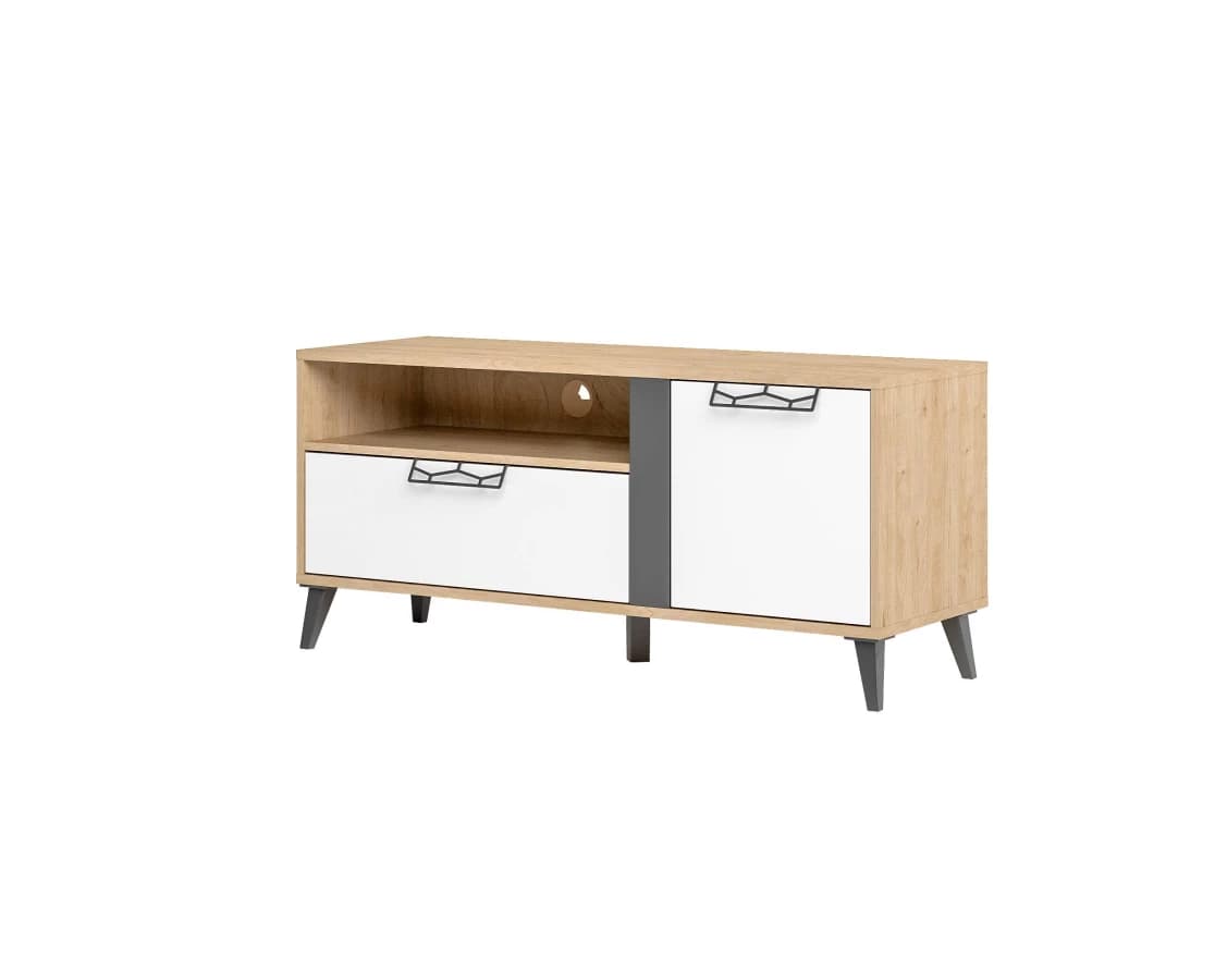 TV stolík Moet 24 120 cm orech americký Jackson/biely/grafit