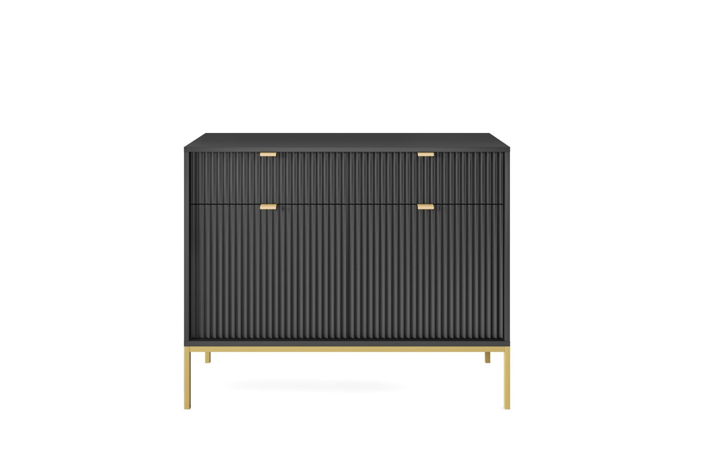 Komoda Nova 104 cm so zásuvkami čierna/zlatá