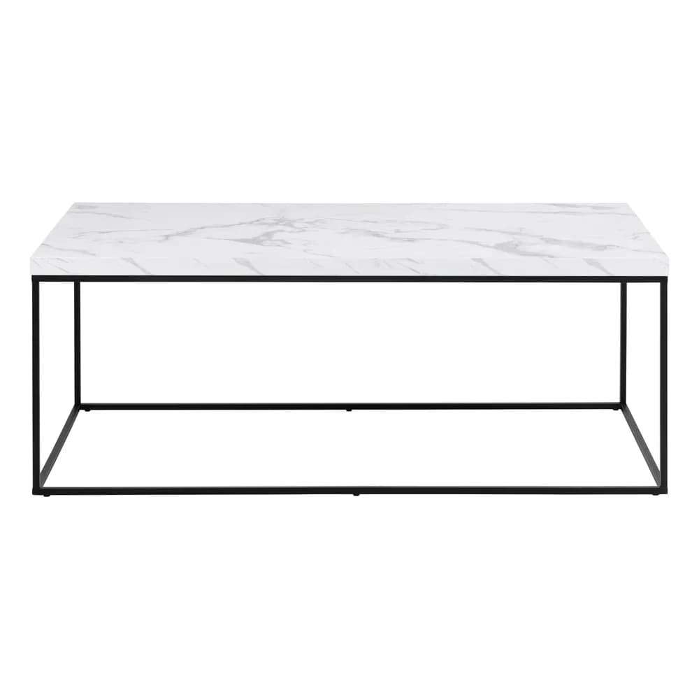 Konferenčný stolík Barossa 110 cm biely mramor/čierny 1