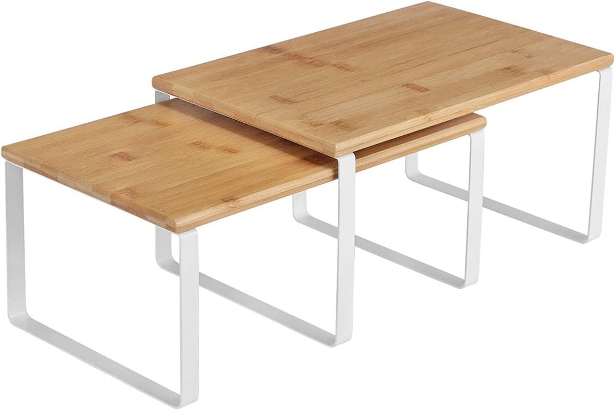 Dvojitý policový organizér Rick 30 cm biely 1