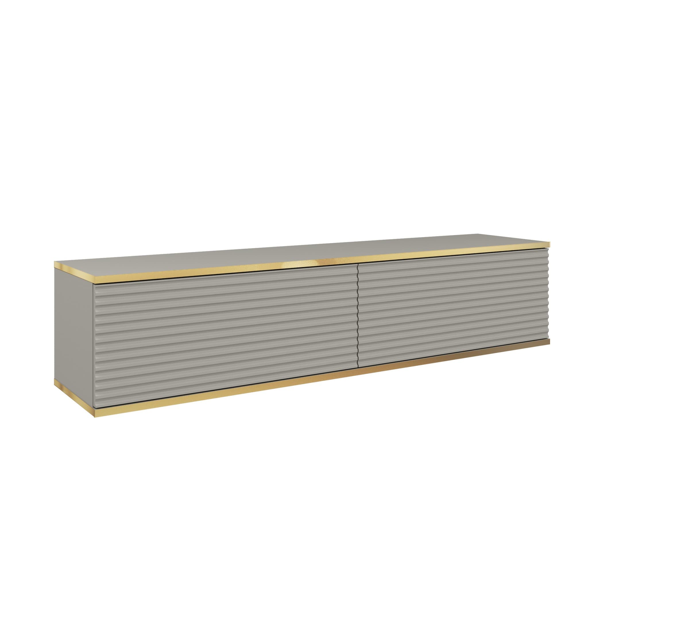 Závesný televízny stolík Oro MDF 135 cm sivý/zlatý