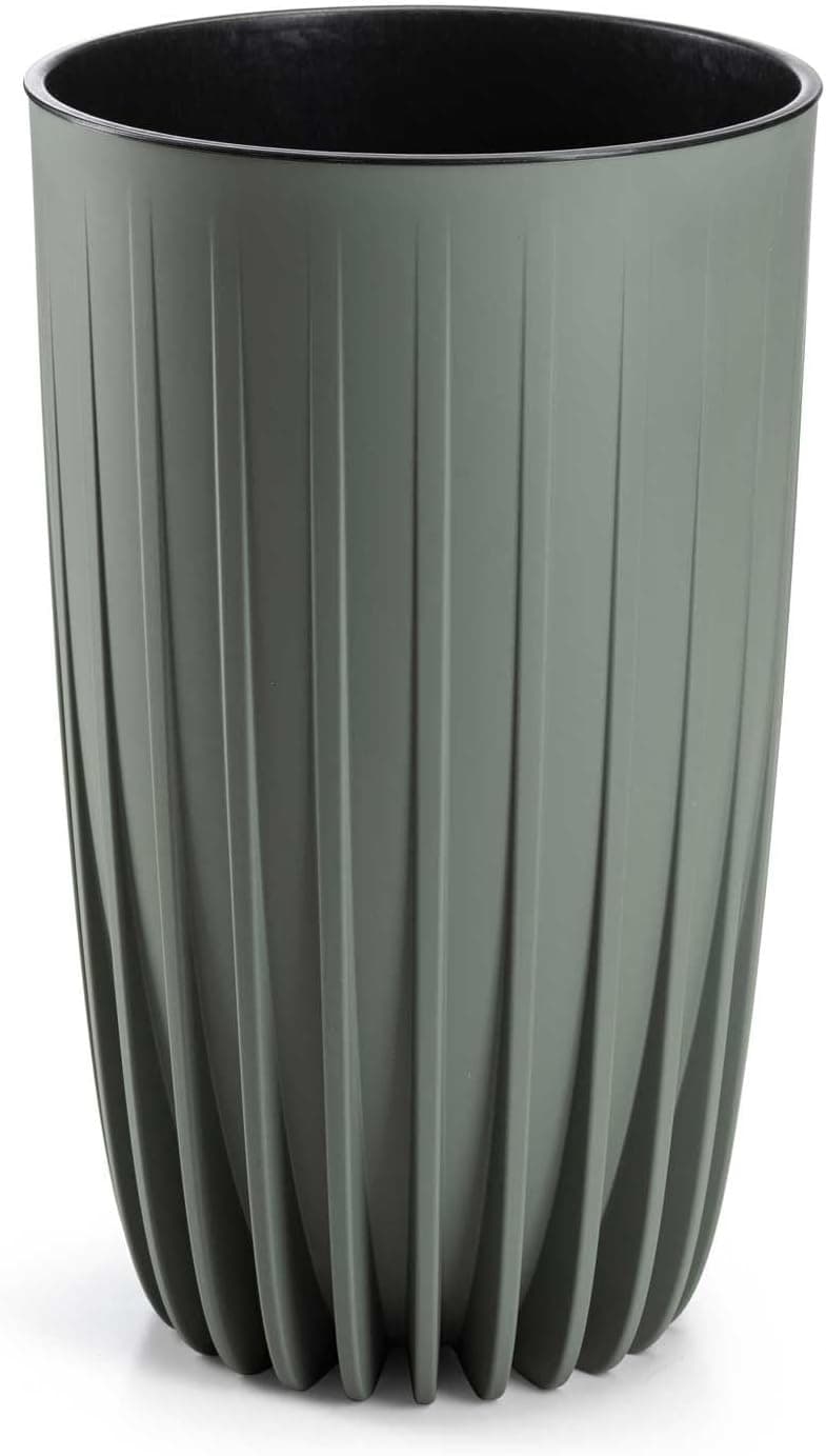 Kvetináč STRIPPED ECO III 25 cm sivo-zelený