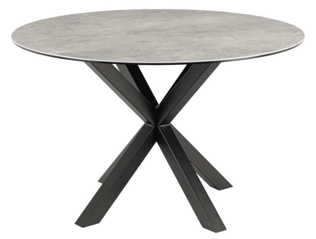 Jedálenský okrúhly stôl Heaven 119 cm sivý mramor/čierny 1