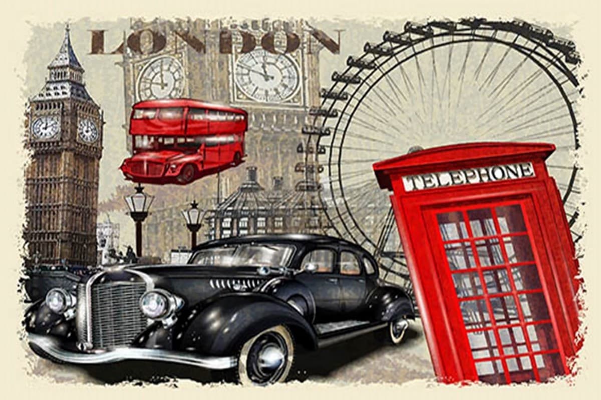 Koberec London 80x150 cm béžový/červený 1