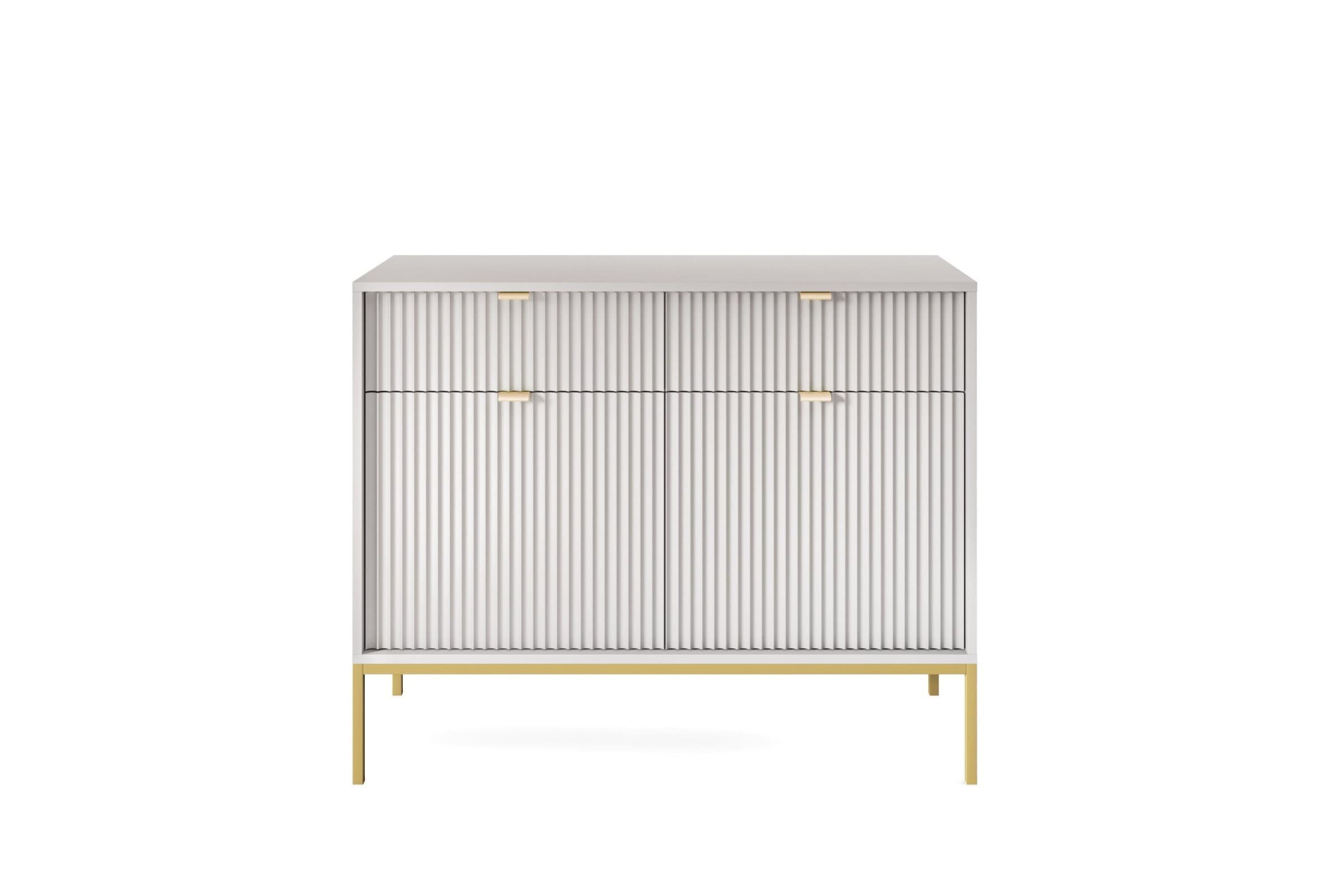 Komoda Nova 104 cm so zásuvkami sivá/zlatá 1