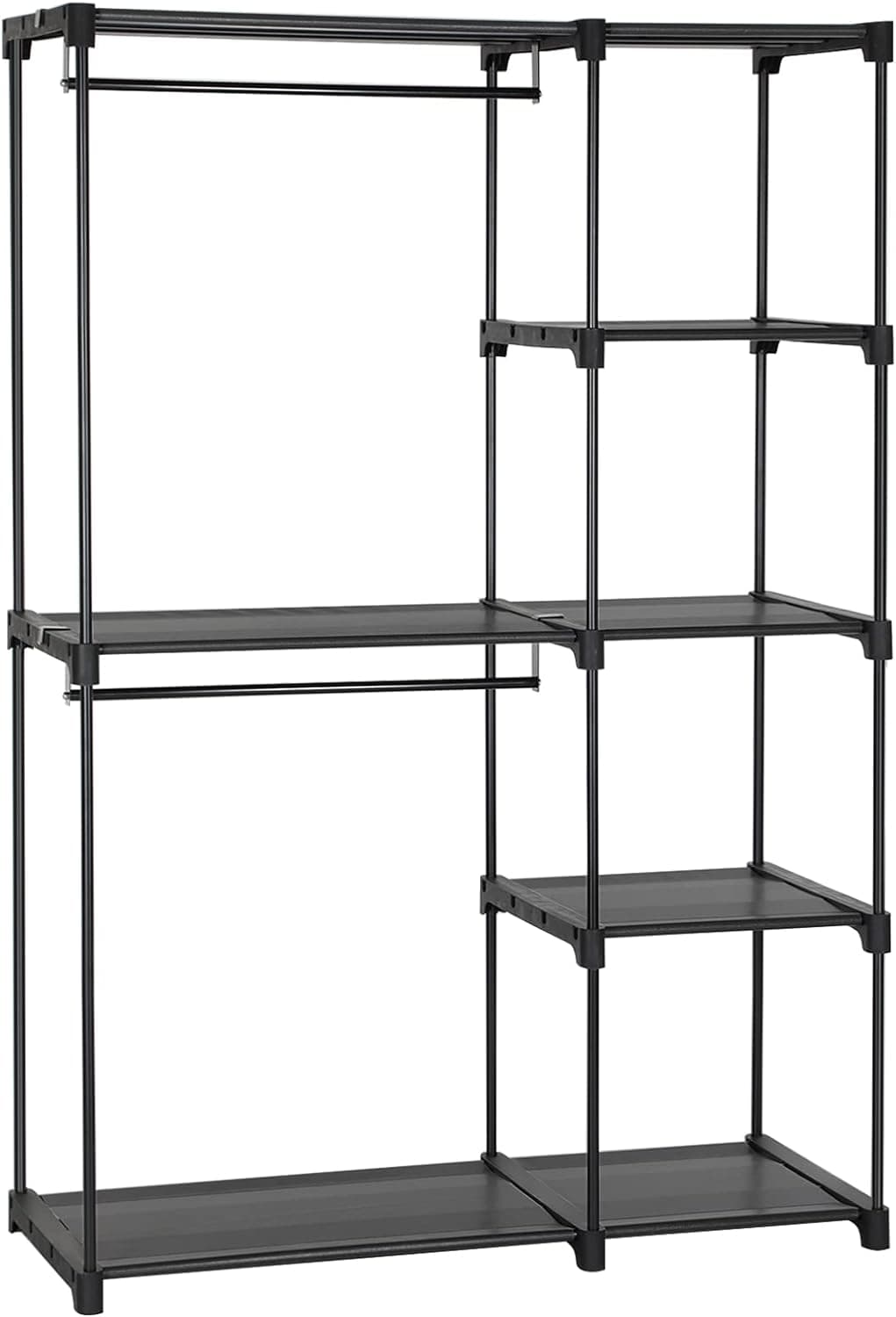 Otvorená šatníková skriňa PLUMB 112 cm čierna 1