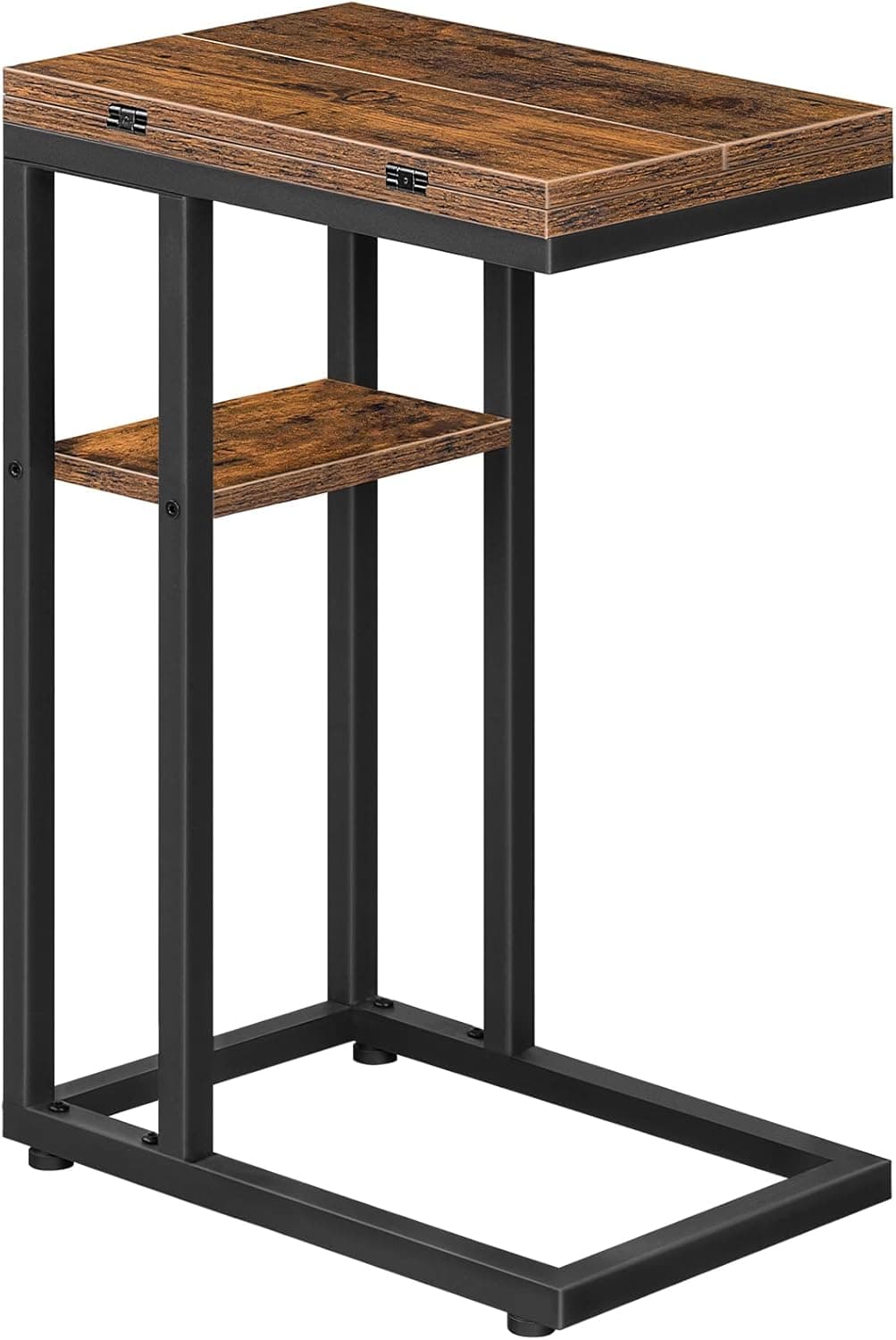 Rozkladací odkladací stolík Vasagle Bromy 26/52 cm hnedý/čierny