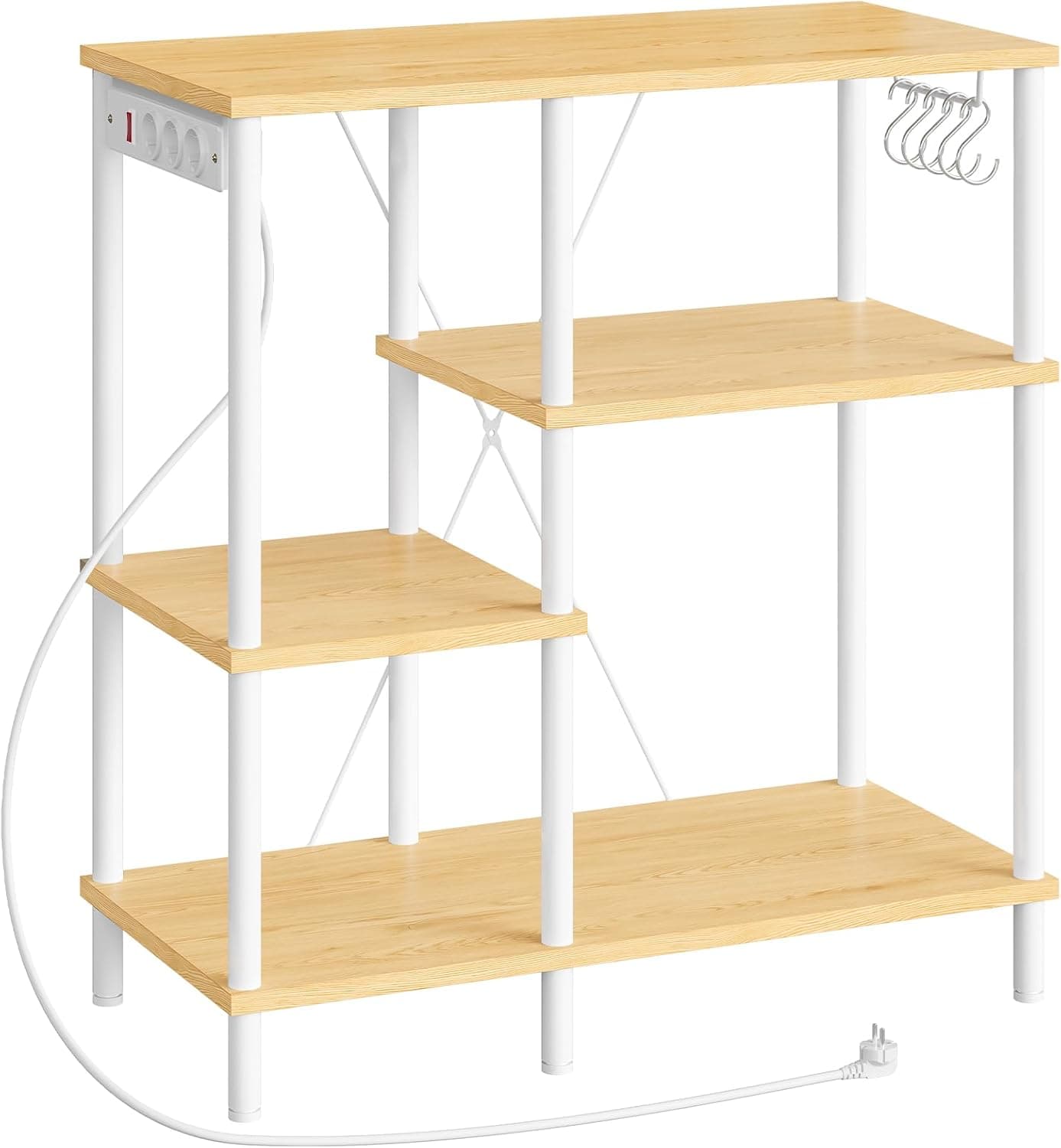 Kuchynský regál Vasagle Vitas 80 cm so zásuvkami hnedý/biely 1
