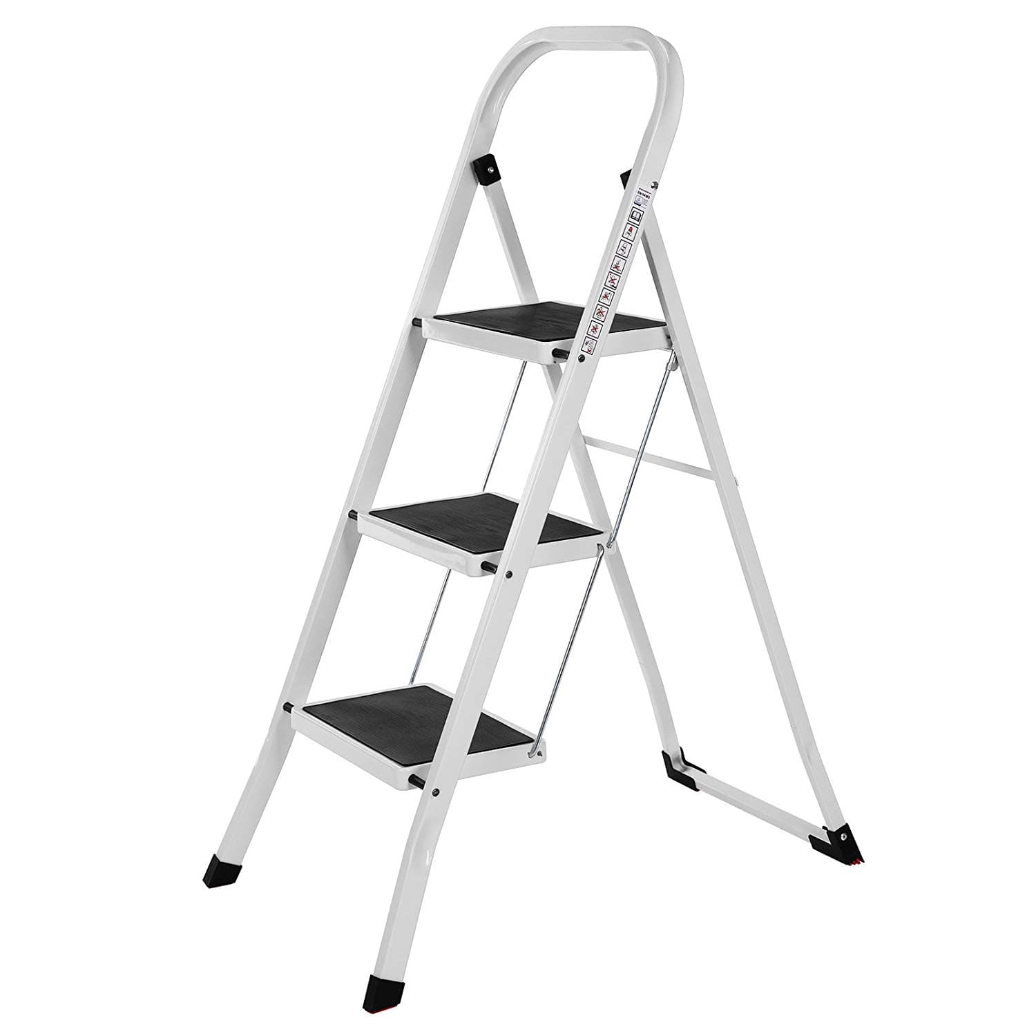 Trojstupňové skladacie schodíky TRIO čierne/biele