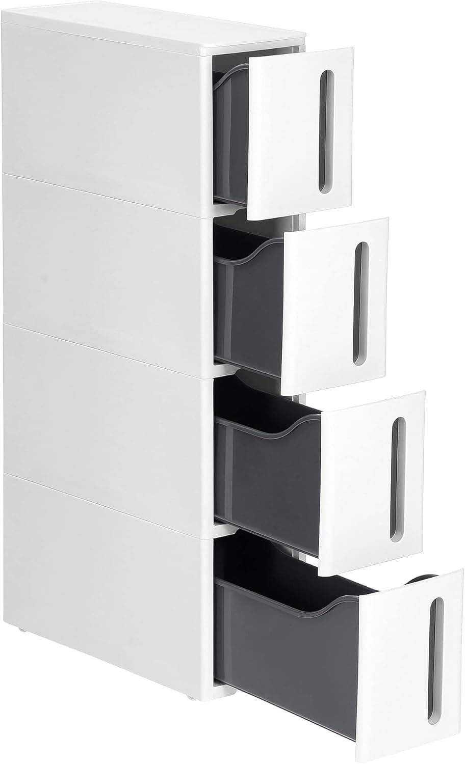 Úložný kuchynský regál BASTEN 84 cm biely