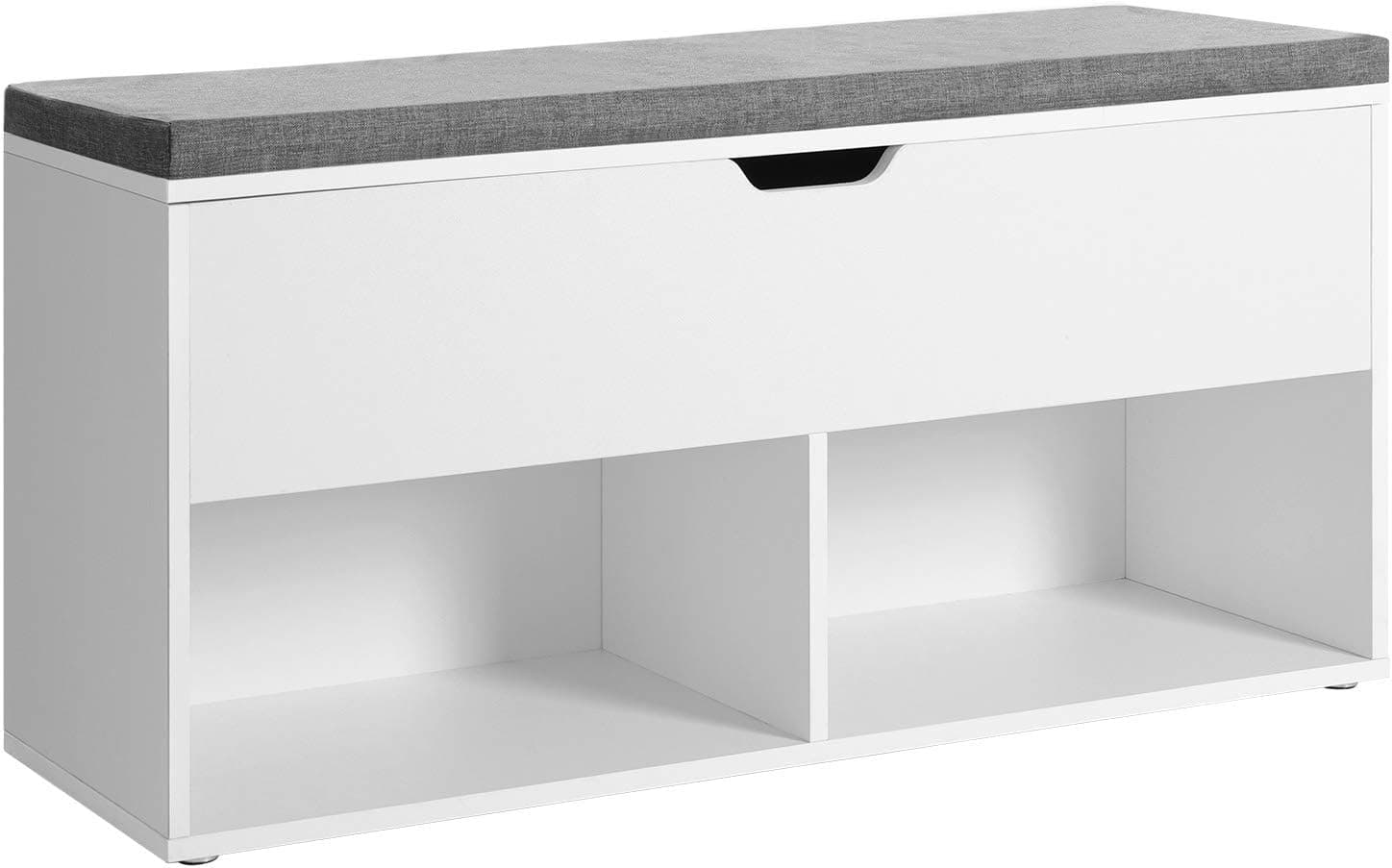 Botník Vasagle Lenda s lavicou a úložným priestorom 100 cm biely/sivý