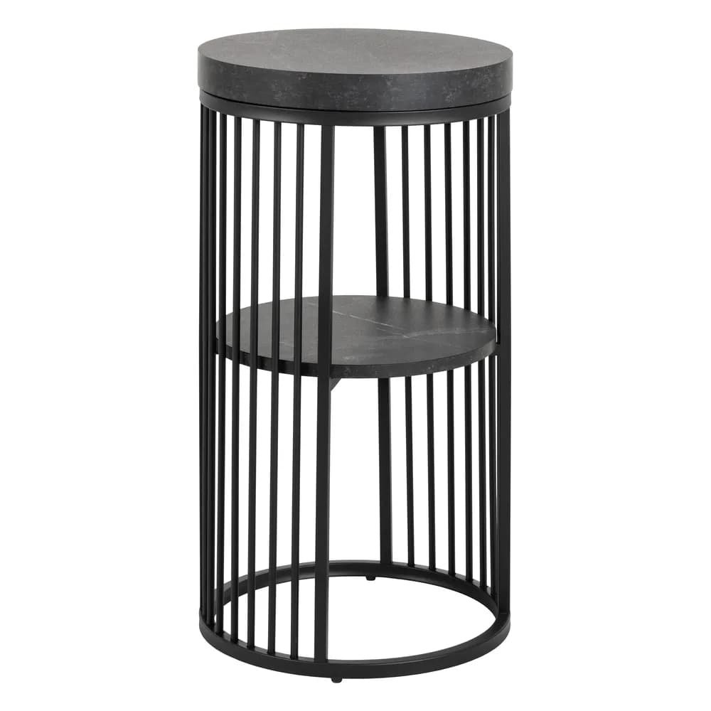 Nočný stolík Strington 35 cm čierny mramor 1