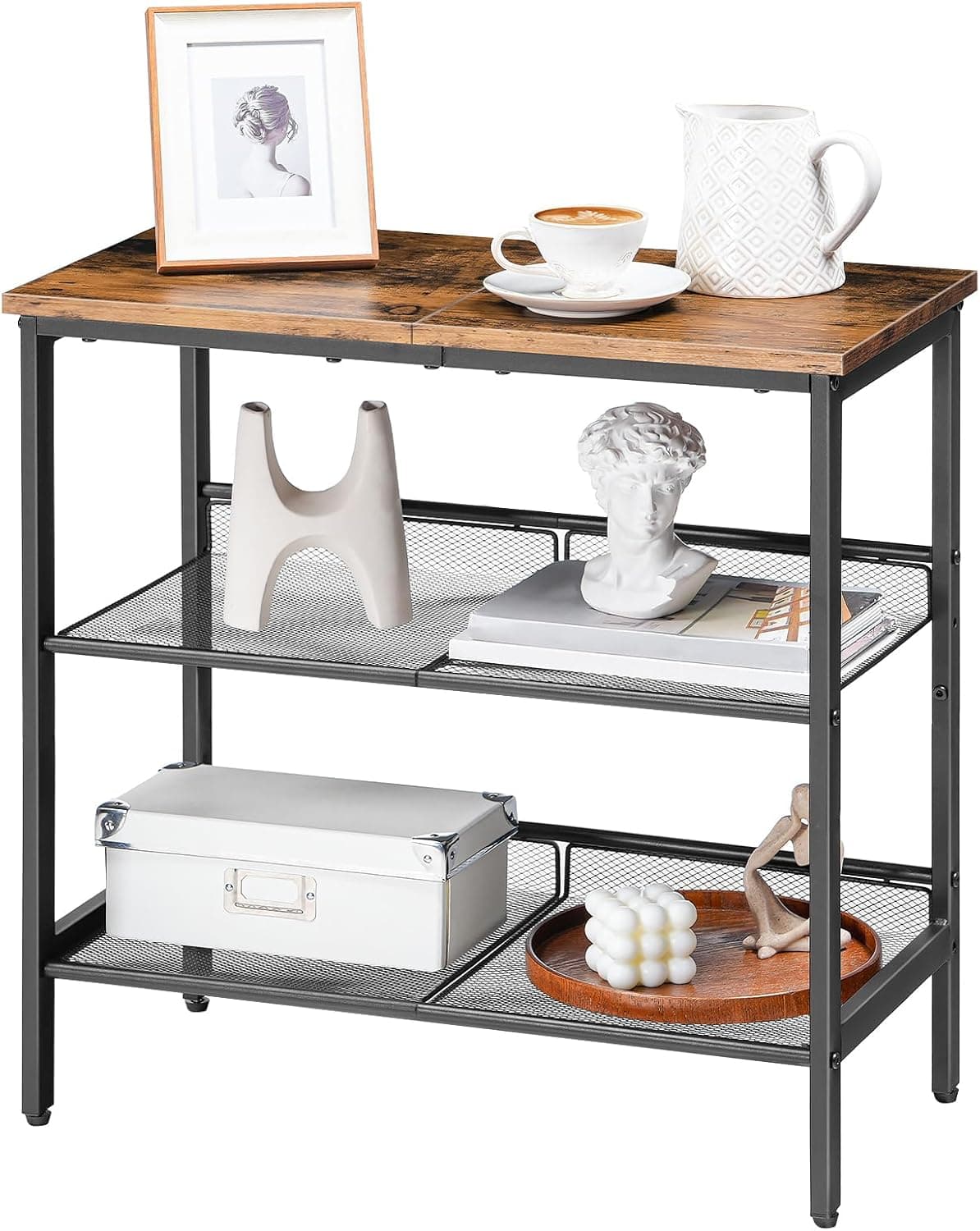 Odkladací stolík Vasagle Fioras 60 cm čierny/hnedý