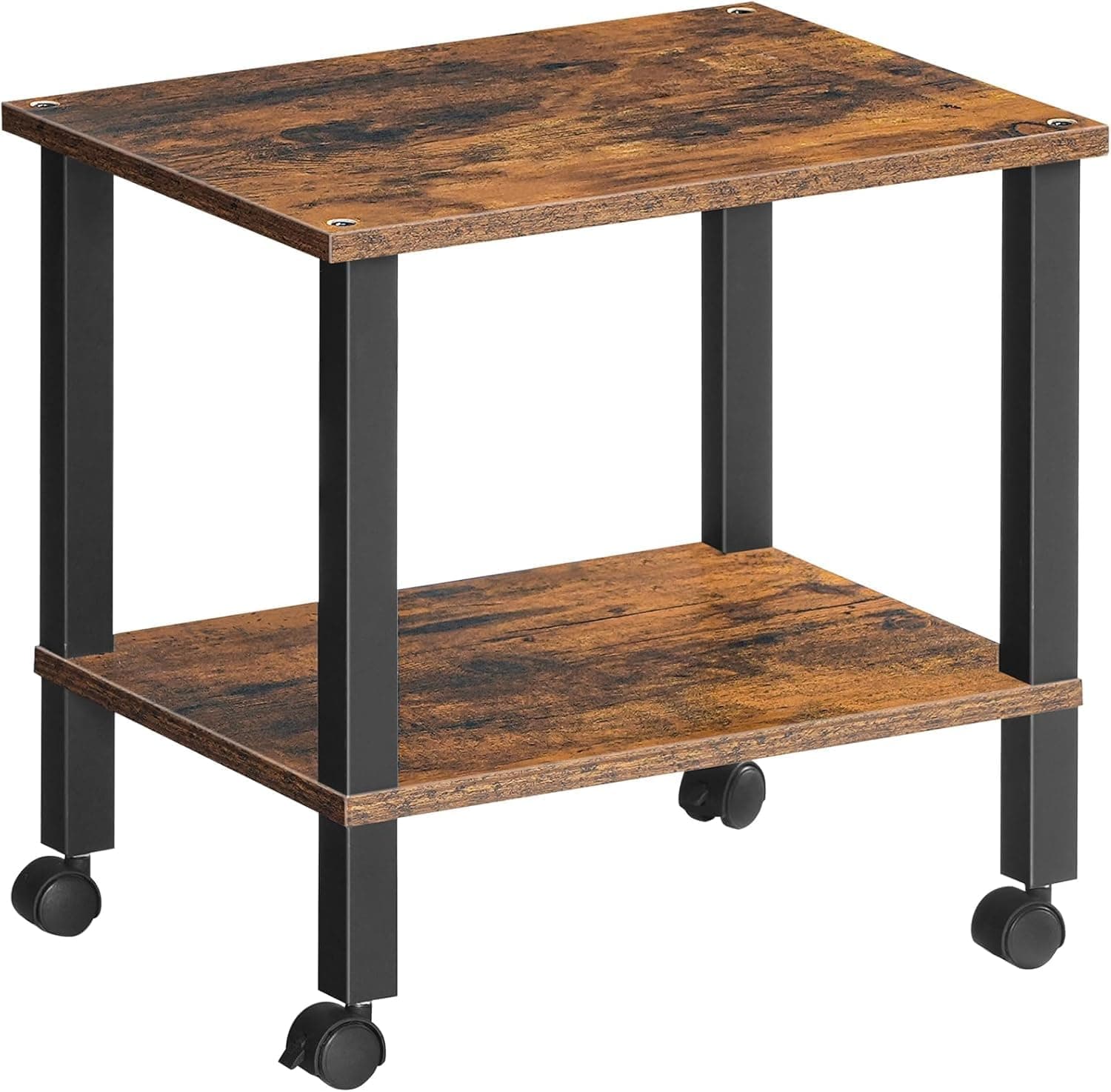 Pojazdný kancelársky regál Vasagle Pipewood 38 cm hnedý/čierny 1