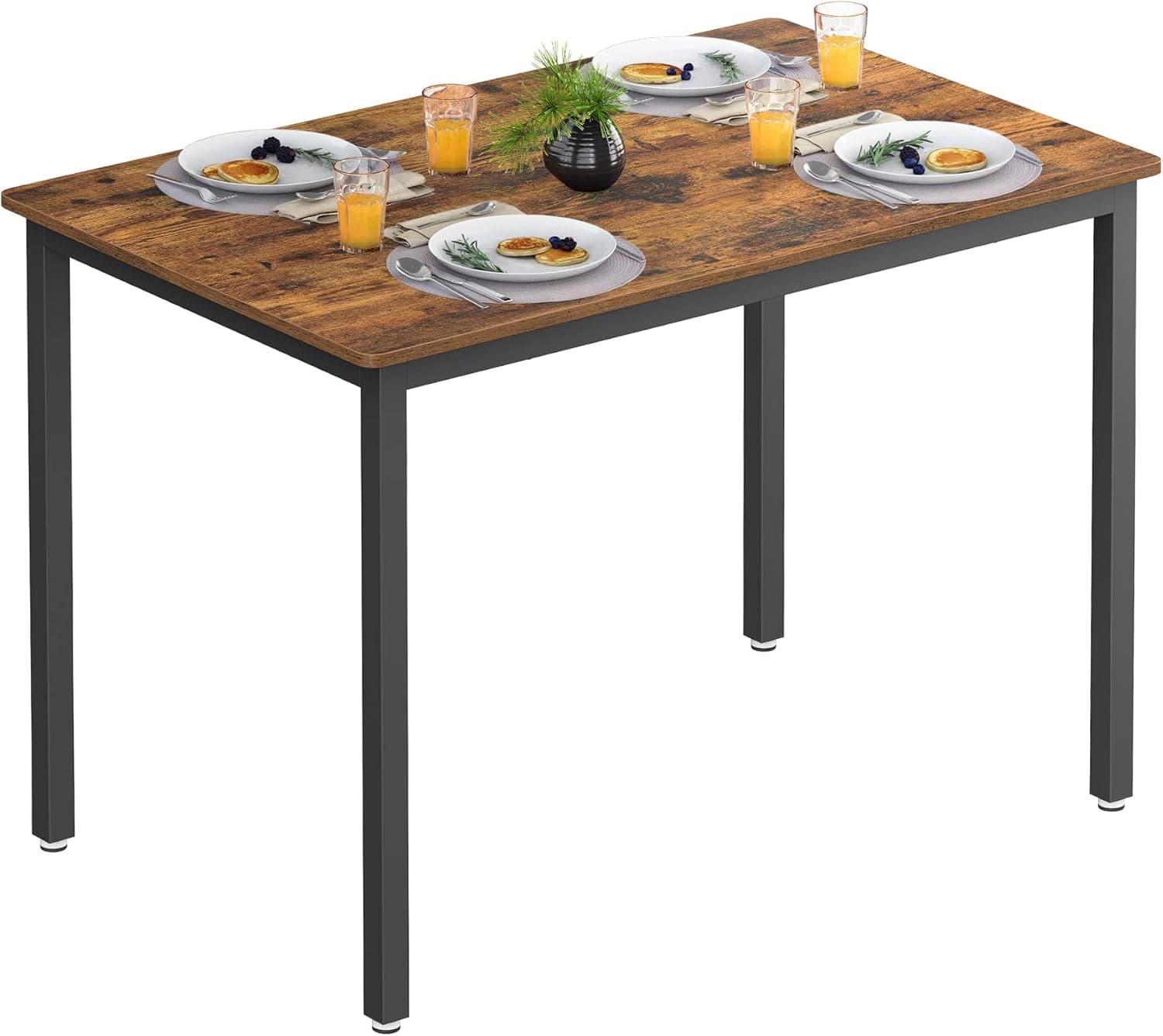 Jedálenský stôl Vasagle Desry 110 cm čierny/hnedý