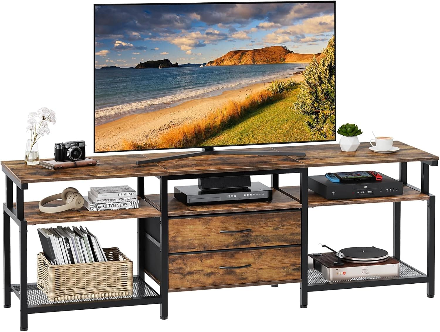 TV stolík Vasagle Nareon 160 cm hnedý/čierny 1