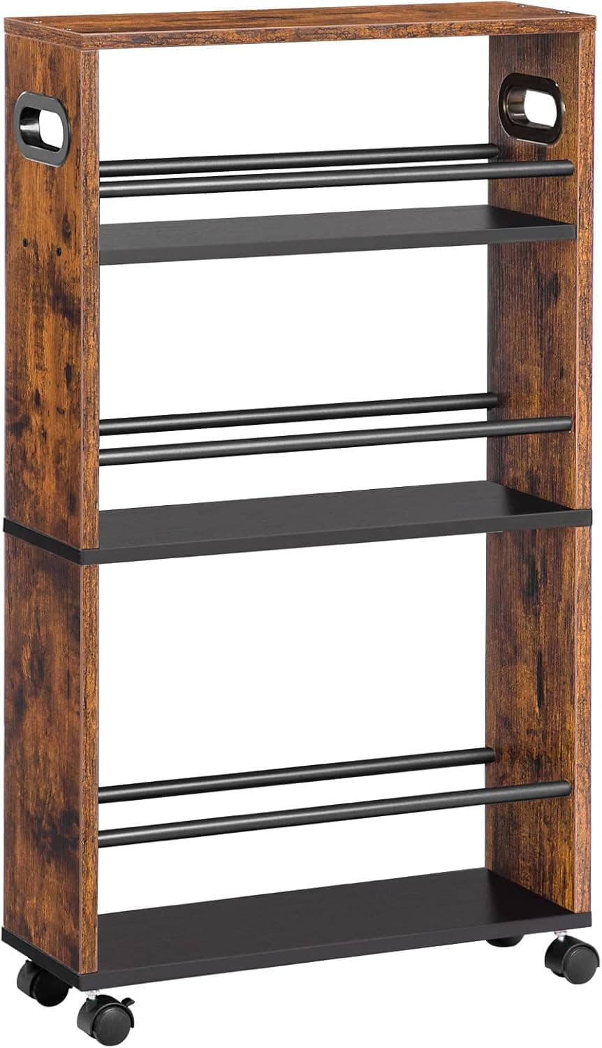 Pojazdný kuchynský regál Vasagle Tonari 45 cm čierny/hnedý 1