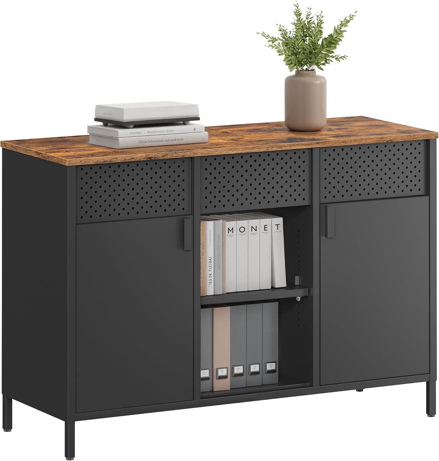Komoda Vasagle Teduo 110 cm čierna/hnedá 1