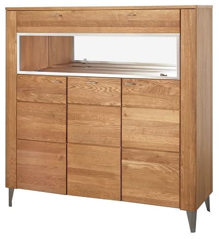 Vitrína s barom Latina 48 z masívu 126 cm dub medový