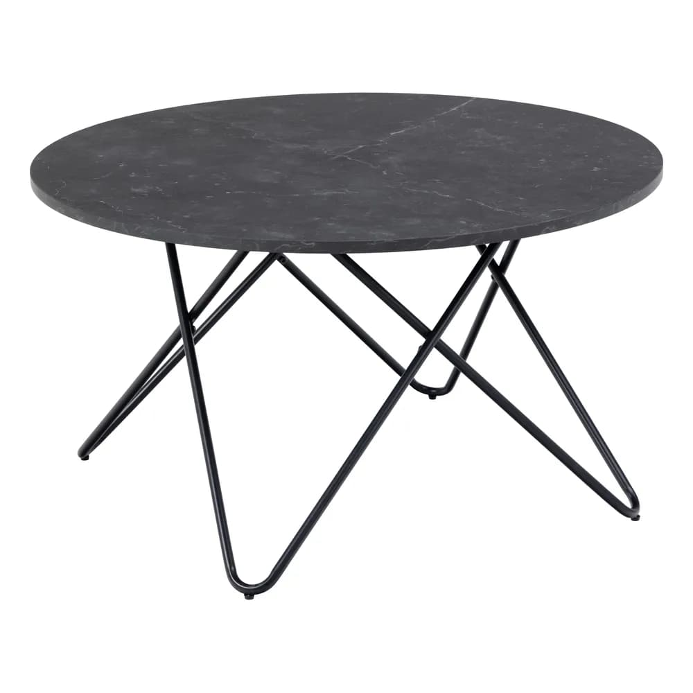 Konferenčný stolík Wyre 80 cm čierny mramor 1