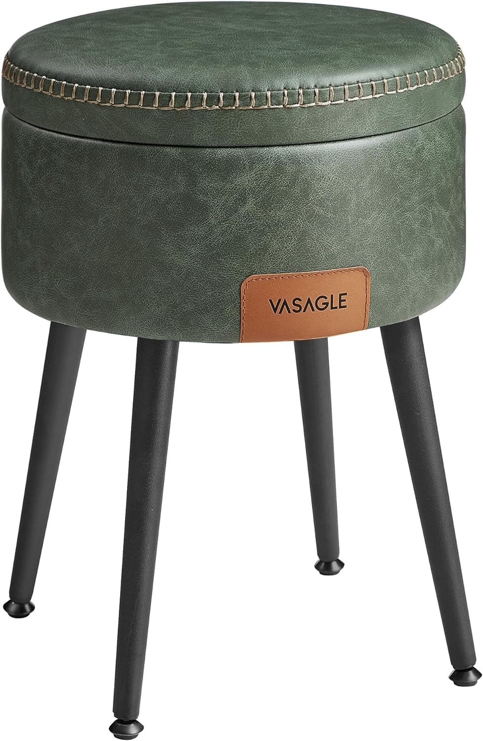Taburet s úložným priestorom VASAGLE EDGAR zelený 1