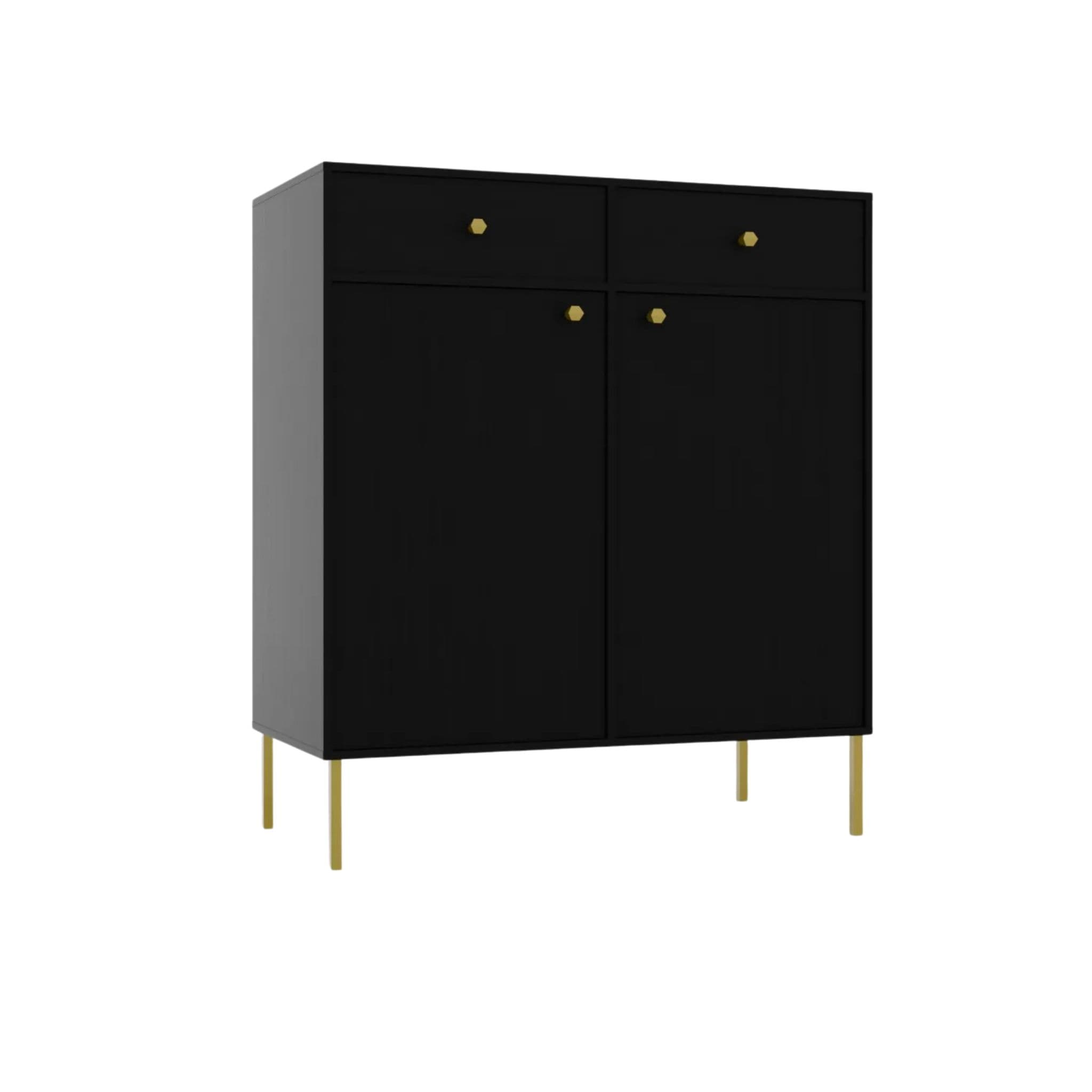 Komoda Tilina 2D 2S 84 cm černá/zlatá 1