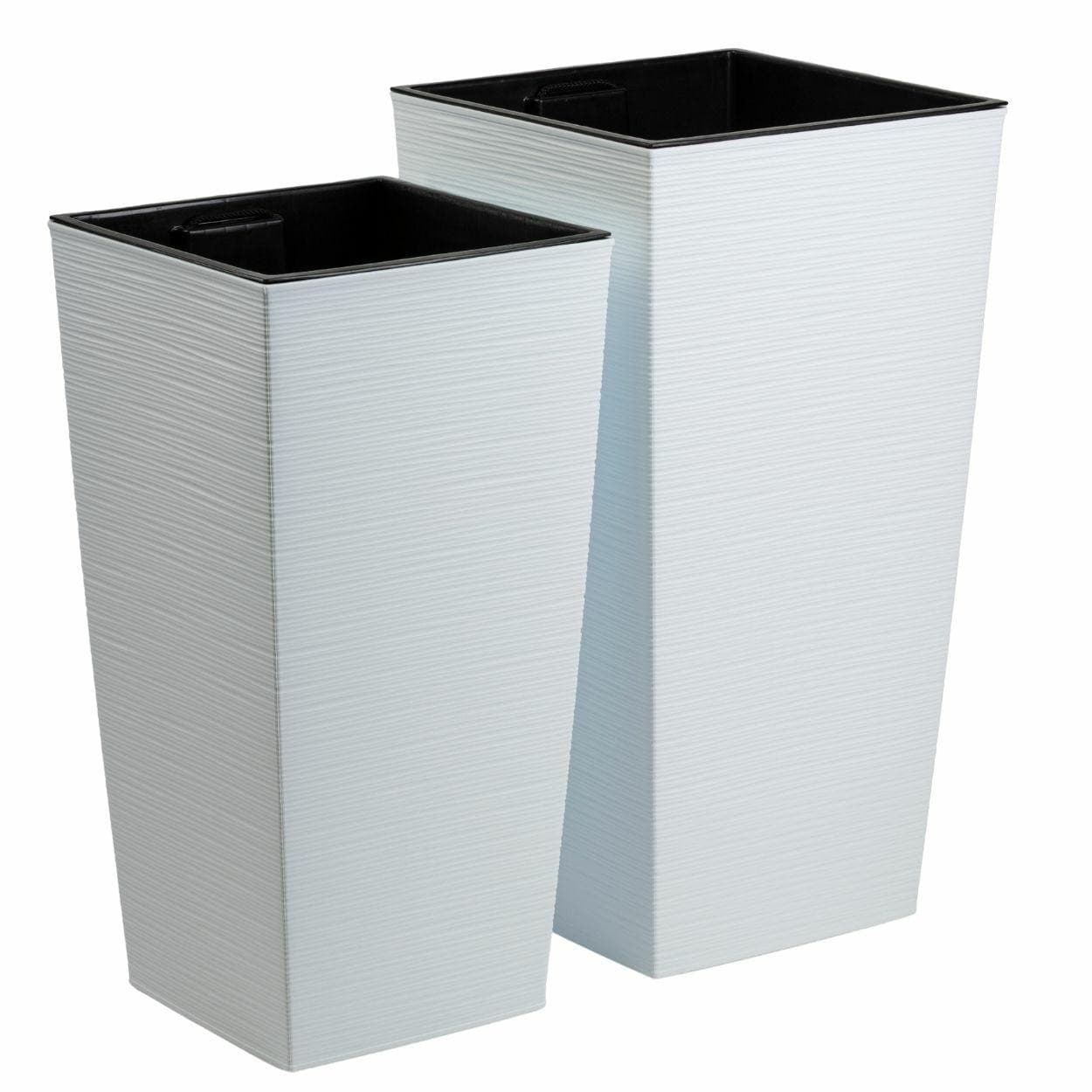 Sada 2 ks kvetináčov Porto Riflo 75x39,6/67,7x35 cm biela